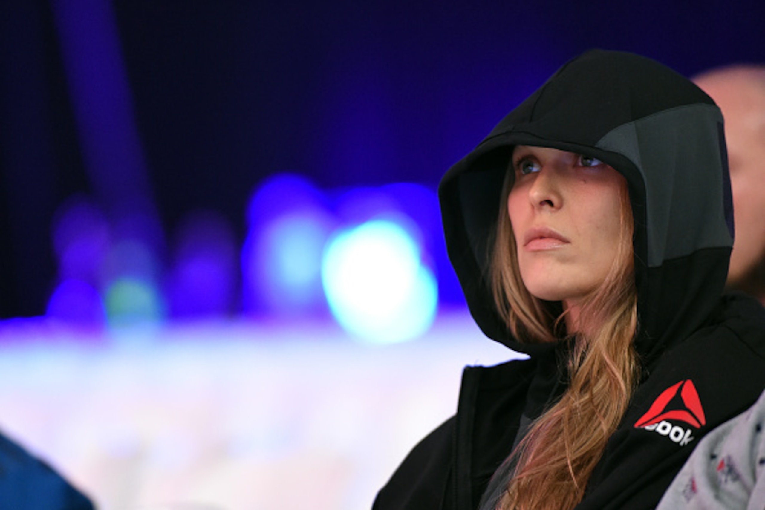 MELBOURNE, AUSTRALIA - NOVEMBER 14: Ronda Rousey waits backstage during the UFC 193 weigh-in at Etihad Stadium on November 14, 2015 in Melbourne, Australia. (Photo by Mike Roach/Zuffa LLC/Zuffa LLC via Getty Images) MELBOURNE, AUSTRALIA - NOVEMBER 14: Ronda Rousey waits backstage during the UFC 193 weigh-in at Etihad Stadium on November 14, 2015 in Melbourne, Australia. (Photo by Mike Roach/Zuffa LLC/Zuffa LLC via Getty Images)