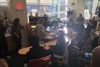 Florida State's players and coaches visit at Seacrest Studios at Children's Healthcare of Atlanta on Tuesday