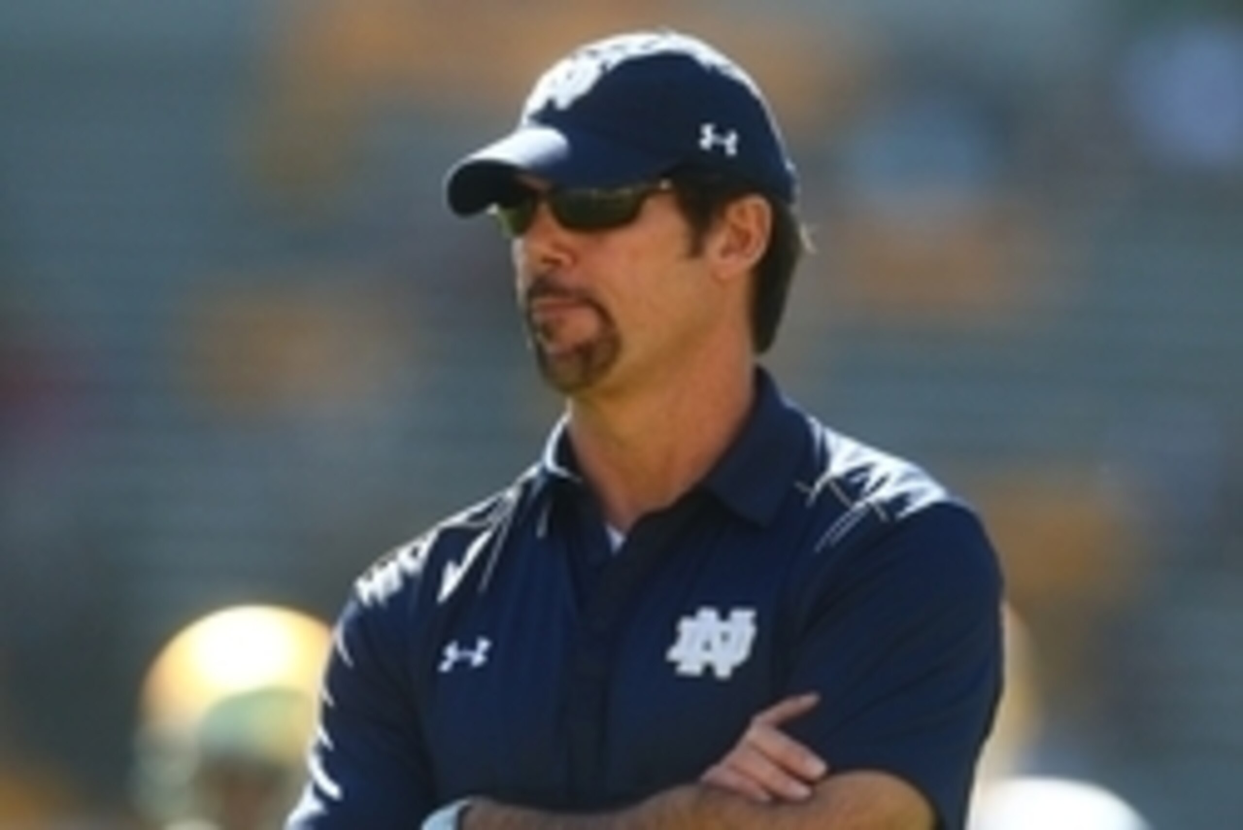Nov 8, 2014; Tempe, AZ, USA; Notre Dame Fighting Irish defensive coordinator Brian Vangorder against the Arizona State Sun Devils at Sun Devil Stadium. Arizona State defeated Notre Dame 55-31. Mandatory Credit: Mark J. Rebilas-USA TODAY Sports