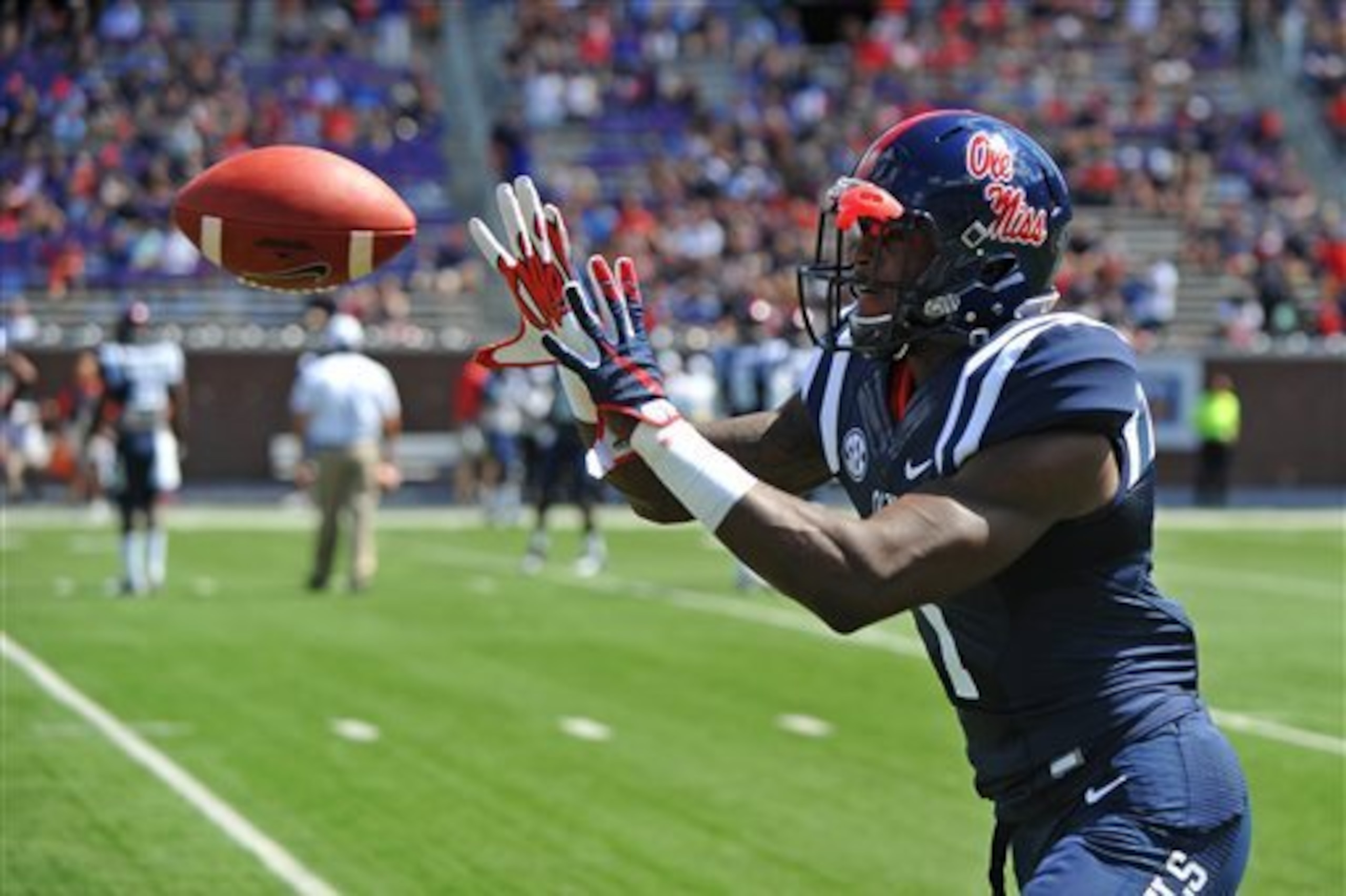 Laquon Treadwell paces the Rebels through the air.