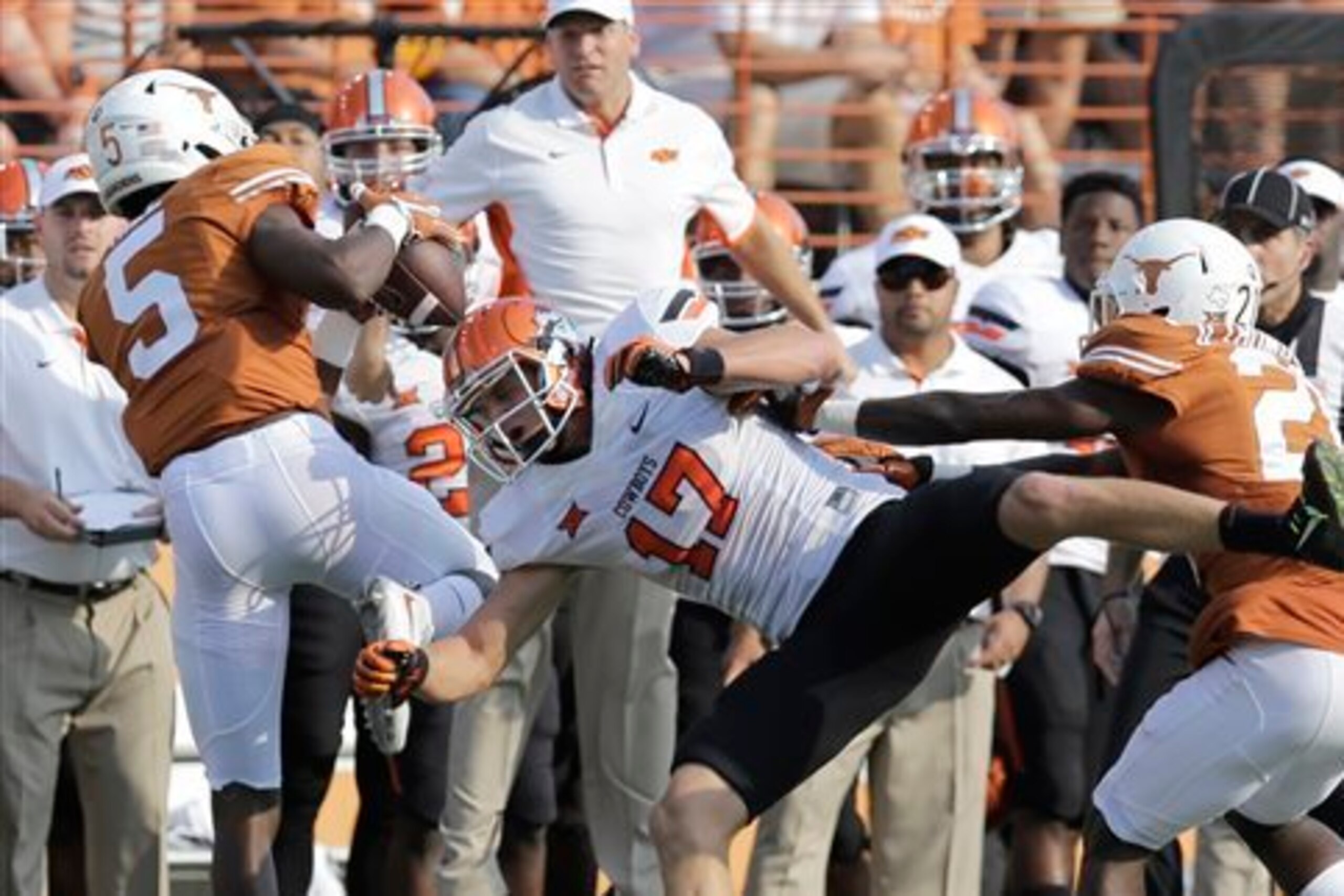 Cornerback Holton Hill (left) was one of 11 true freshmen to start for Texas in 2015.