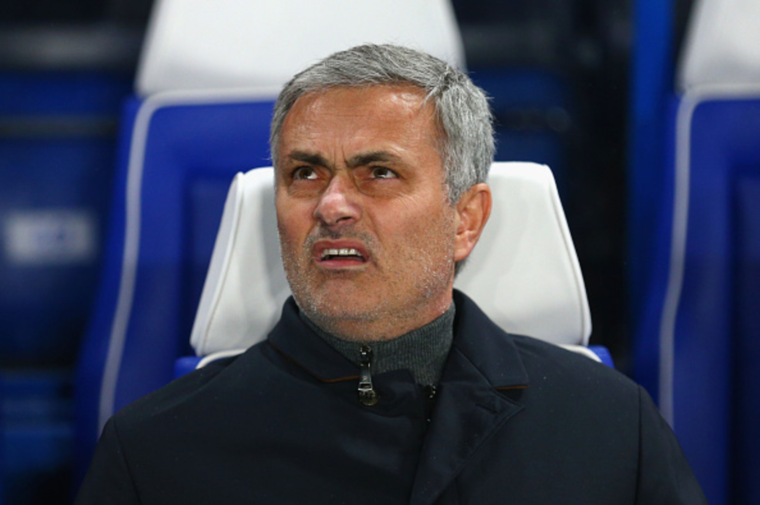 LONDON, ENGLAND - DECEMBER 09:  Jose Mourinho, Manager of Chelsea looks on ahead of the UEFA Champions League Group G match between Chelsea FC and FC Porto at Stamford Bridge on December 9, 2015 in London, United Kingdom.  (Photo by Clive Mason/Getty Imag