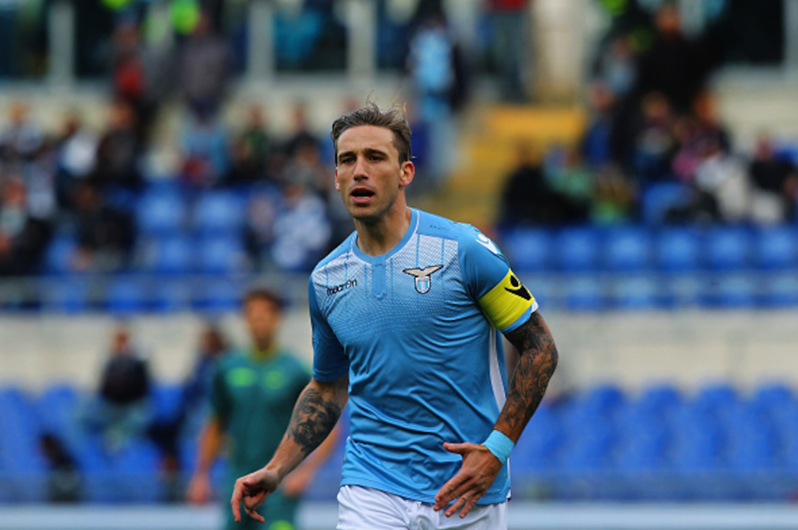 ROME, ITALY - NOVEMBER 22:  Lucas Biglia of SS Lazio looks on during the Serie A match between SS Lazio and US Citta di Palermo at Stadio Olimpico on November 22, 2015 in Rome, Italy.  (Photo by Paolo Bruno/Getty Images)