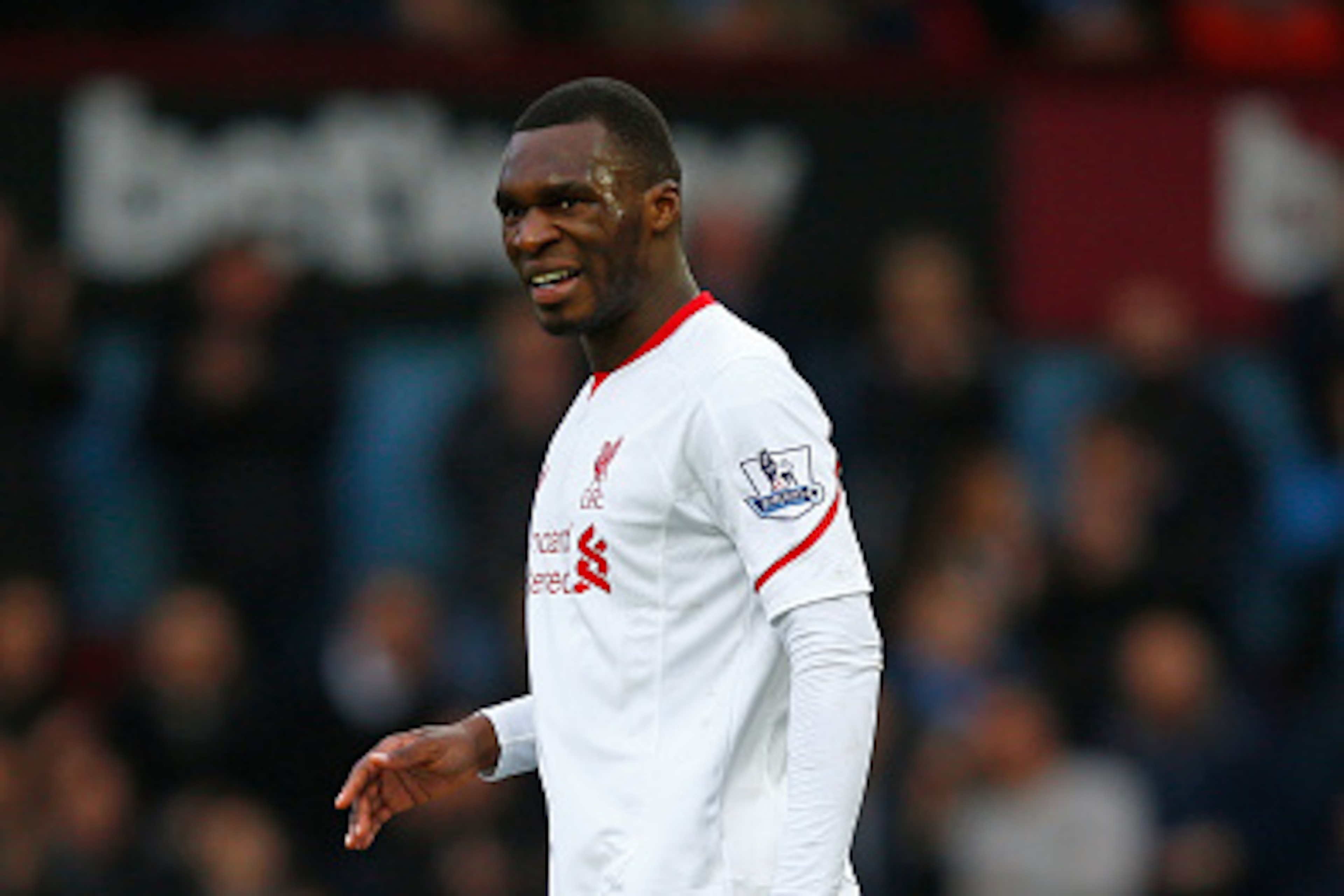 LONDON, ENGLAND - JANUARY 02: Christian Benteke of Liverpool reacts after missing a chance during the Barclays Premier League match between West Ham United and Liverpool at Boleyn Ground on January 2, 2016 in London, England.  (Photo by Christopher Lee/Ge