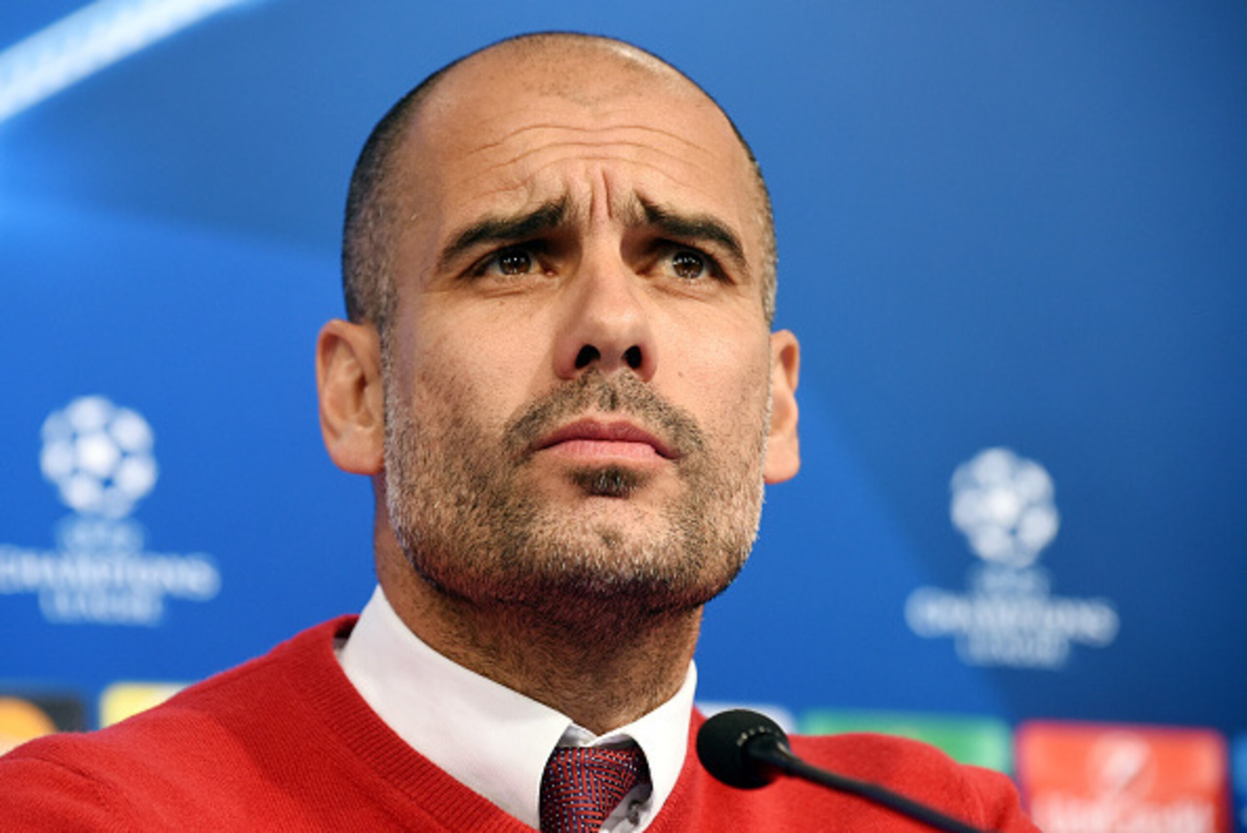 Bayern Munich's Spanish head coach Pep Guardiola looks on during a press conference on December 8, 2015 at the Maksimir Stadium in Zagreb, on the eve of the UEFA Champions League group stage F football match between bayern Munich and Dinamo Zagreb.
  / AF