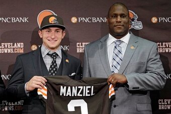 Manziel and recently fired Browns GM Ray Farmer, after Manziel was drafted in 2014.
