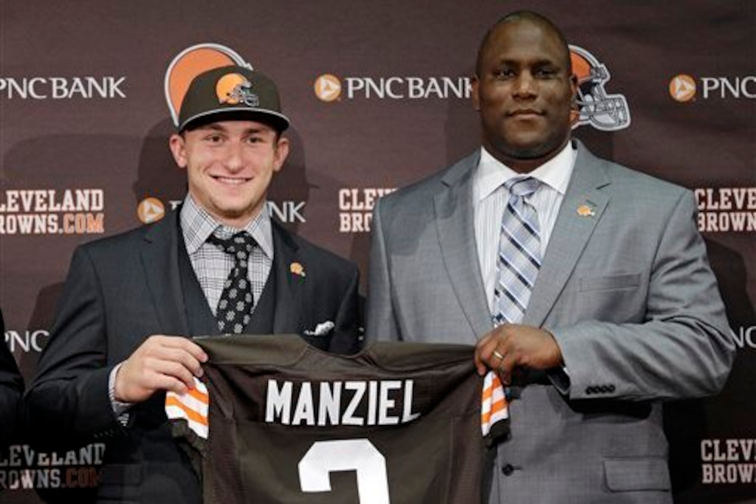 Manziel and recently fired Browns GM Ray Farmer, after Manziel was drafted in 2014.