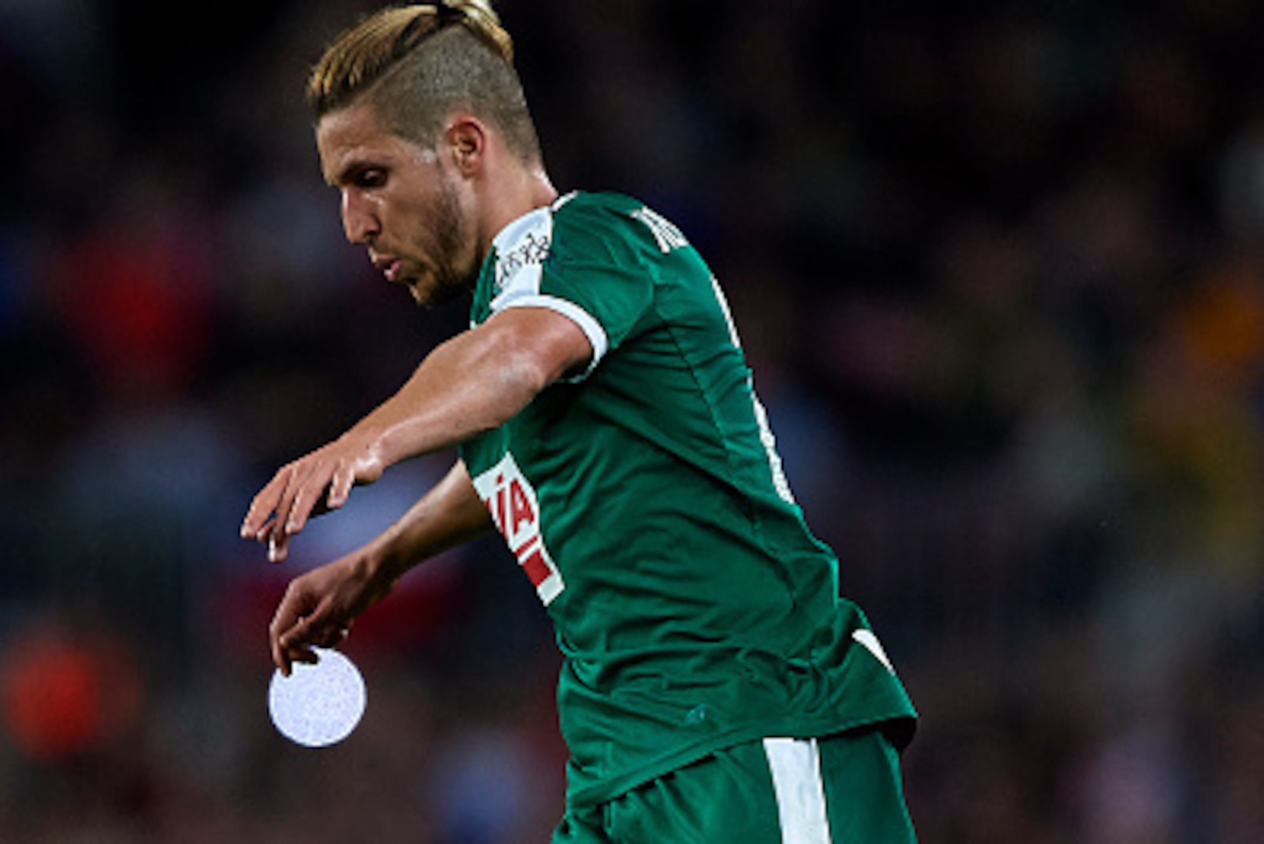 BARCELONA, SPAIN - OCTOBER 25:  Keko of Eibar runs with the ball during the La Liga match between FC Barcelona and SD Eibar at Camp Nou Stadium on October 25, 2015 in Barcelona, Spain.  (Photo by Manuel Queimadelos Alonso/Getty Images)