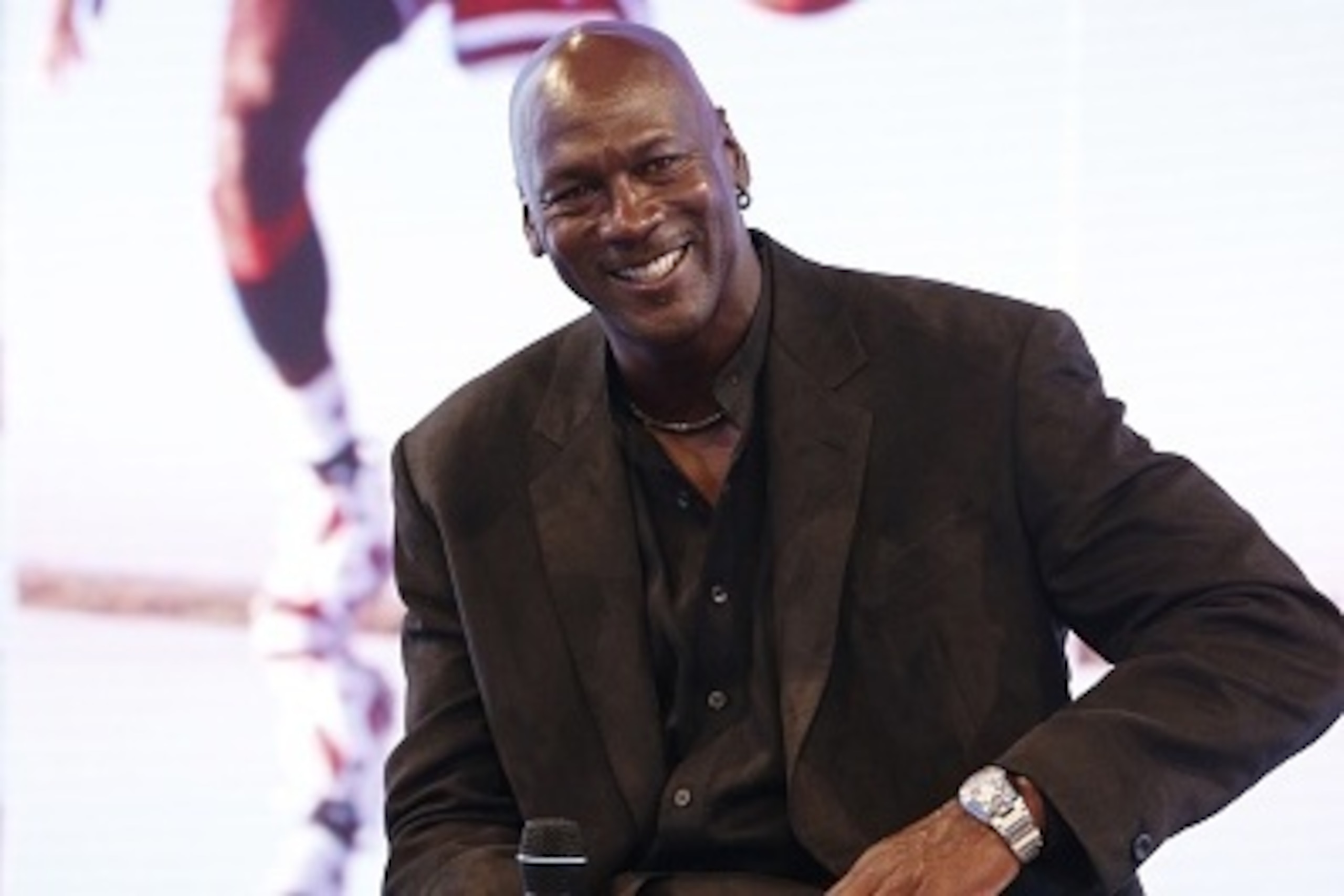 Former professional US basketball player Michael Jordan delivers a press conference at the Palais de Tokyo in Paris on June 12, 2015 to present Palais 23, an event at the Palais de Tokyo from June 12 to 14 to celebrate the 30th anniversary of Jordan Brand