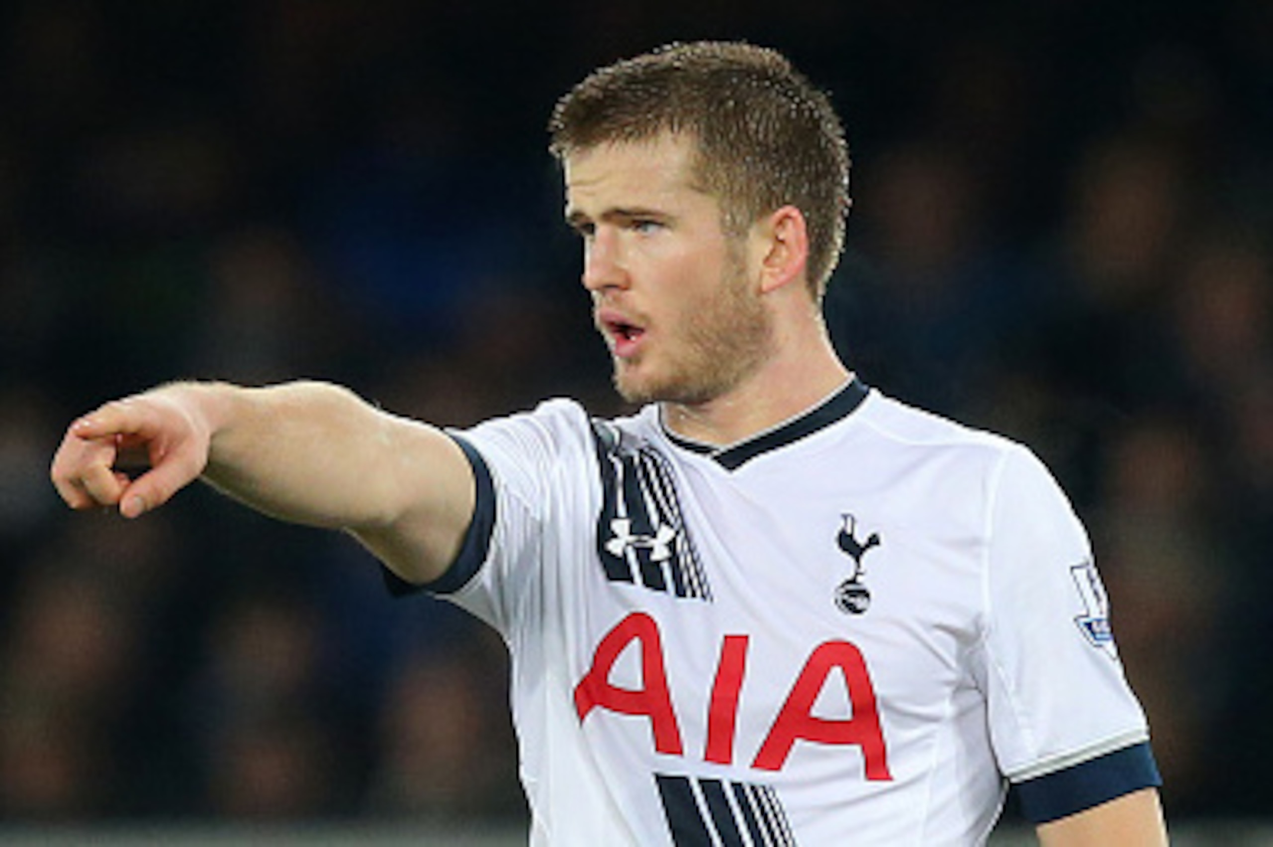LIVERPOOL, ENGLAND - JANUARY 3: Eric Dier of Tottenham Hotspur during the Barclays Premier League match between Everton and Tottenham Hotspur at Goodison Park on January 3, 2016 in Liverpool, England. (Photo by Dave Thompson/Getty Images)