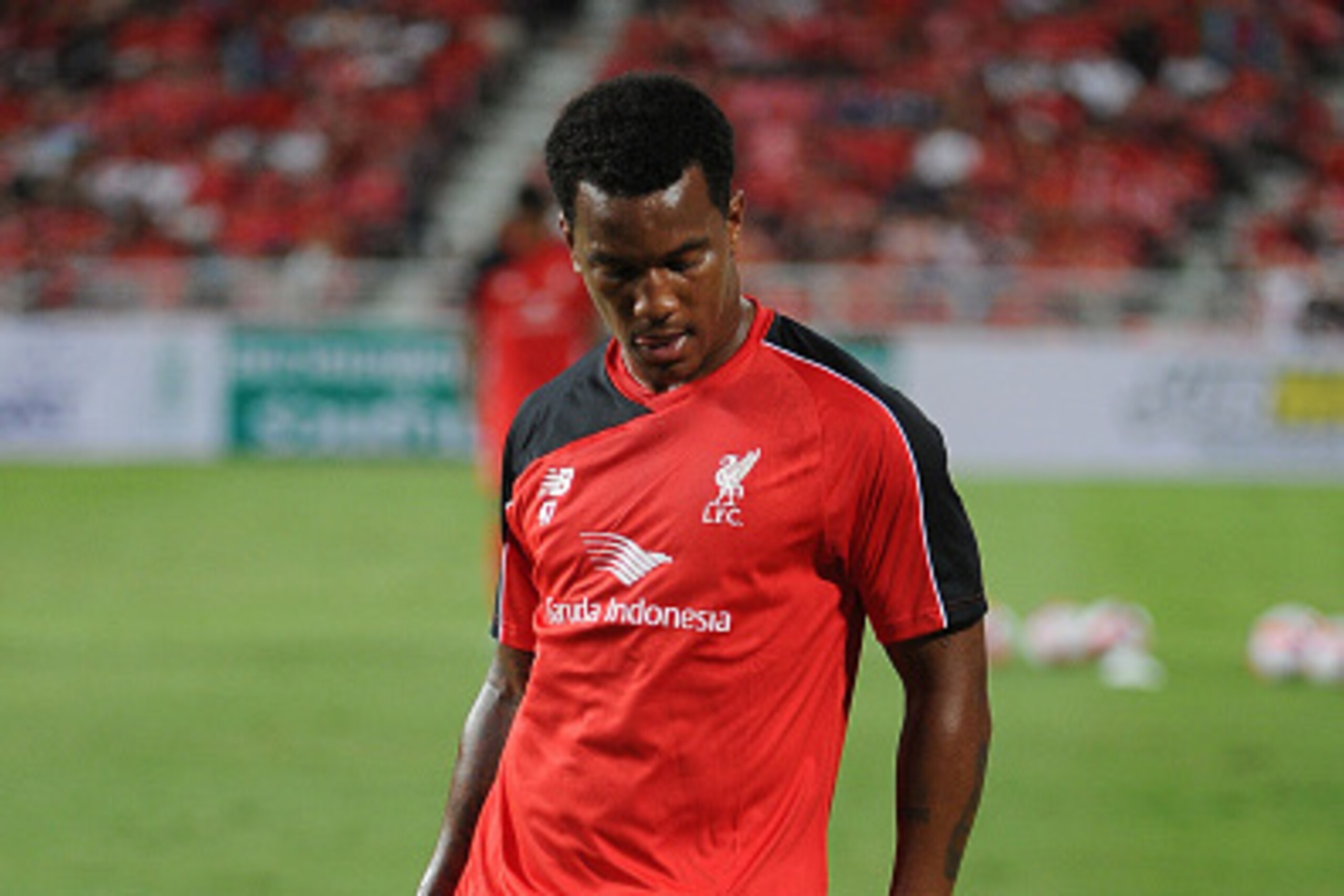 BANGKOK, THAILAND - JULY 14: Andre Wisdom of Liverpool in action during the international friendly match between Thai Premier League All Stars and Liverpool FC at Rajamangala Stadium on July 14, 2015 in Bangkok, Thailand.  (Photo by Robertus Pudyanto/Gett