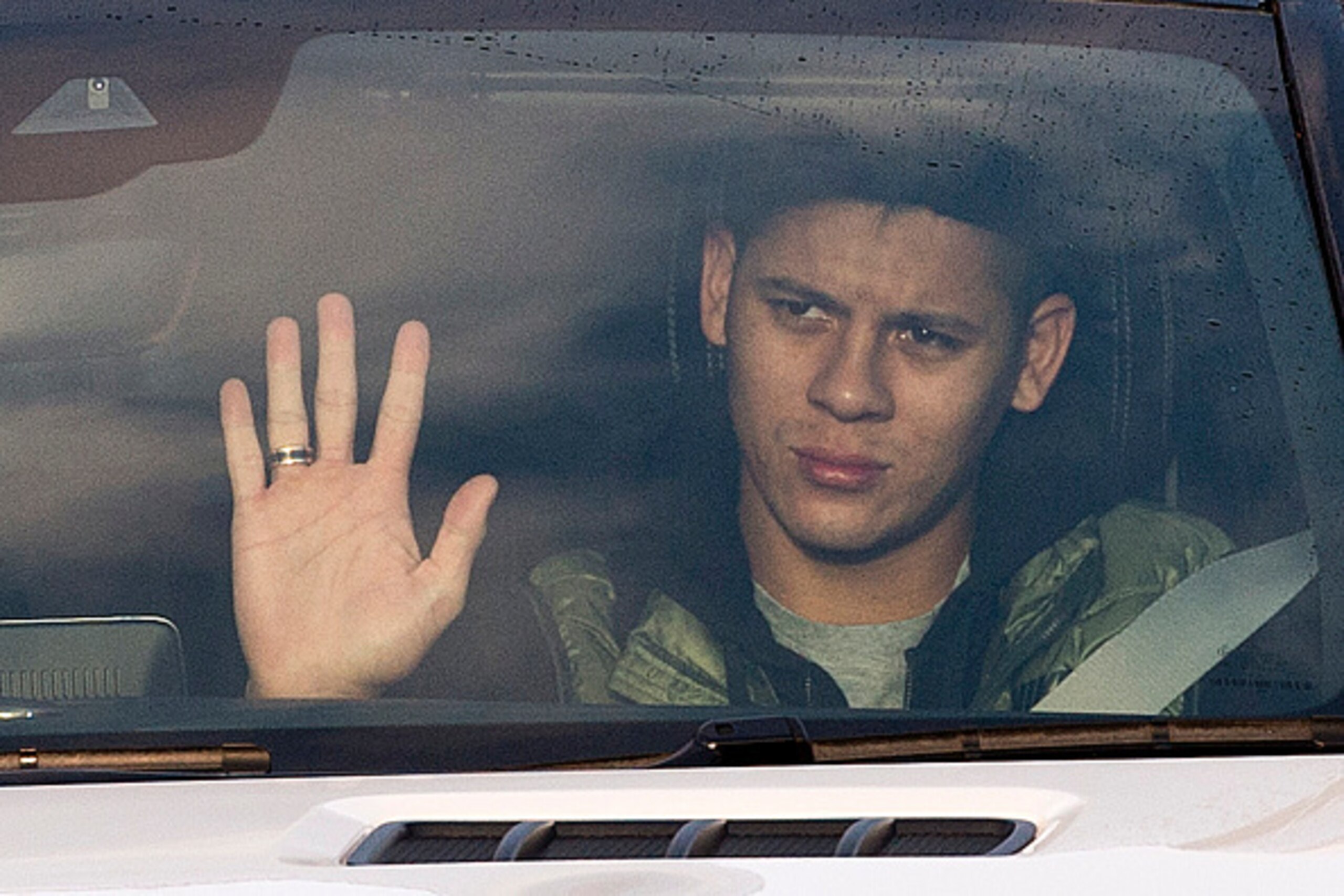 Manchester United's Argentinian defender Marcos Rojo arrives to attend a team training session at Manchester United's Carrington training complex, in Manchester, north west England on December 23, 2015. Manchester United manger Louis van Gaal was left hop