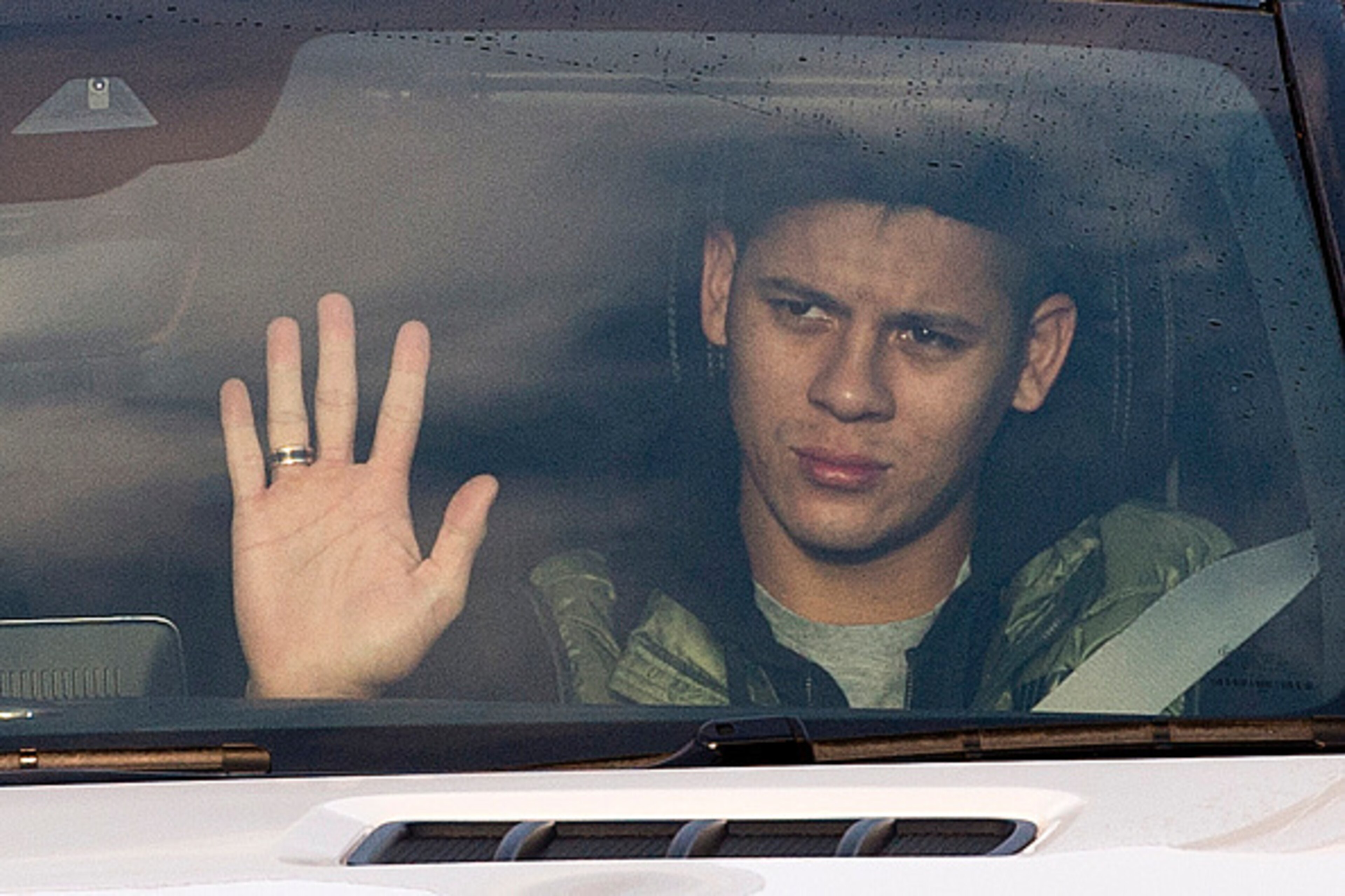 Manchester United's Argentinian defender Marcos Rojo arrives to attend a team training session at Manchester United's Carrington training complex, in Manchester, north west England on December 23, 2015. Manchester United manger Louis van Gaal was left hop Manchester United's Argentinian defender Marcos Rojo arrives to attend a team training session at Manchester United's Carrington training complex, in Manchester, north west England on December 23, 2015. Manchester United manger Louis van Gaal was left hop