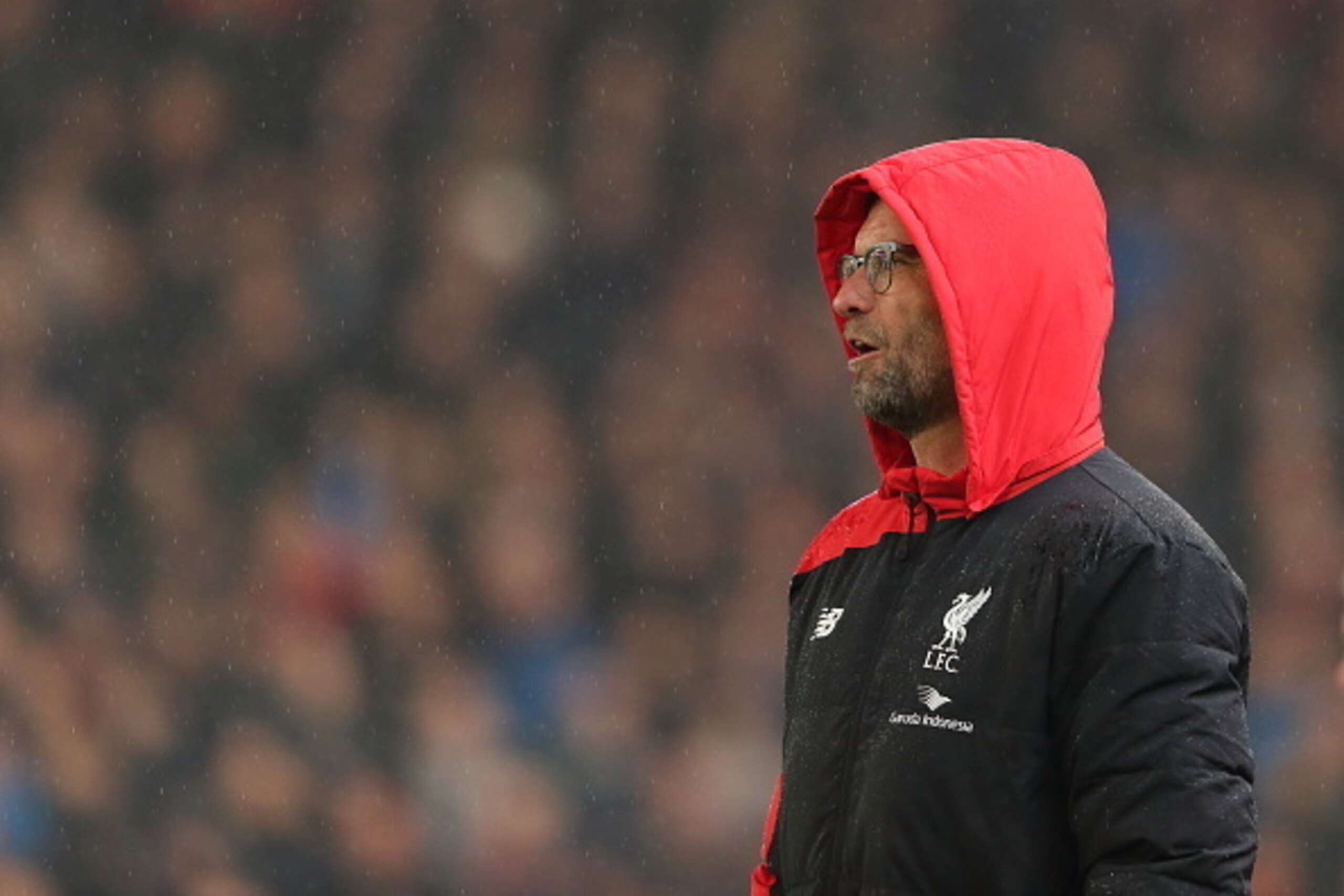 STOKE ON TRENT, ENGLAND - JANUARY 05: Jurgen Klopp the head coach / manager of Liverpool during the Capital One Cup Semi Final, First Leg, between Stoke City and Liverpool at Britannia Stadium on January 5, 2016 in Stoke on Trent, England.  (Photo by Matt
