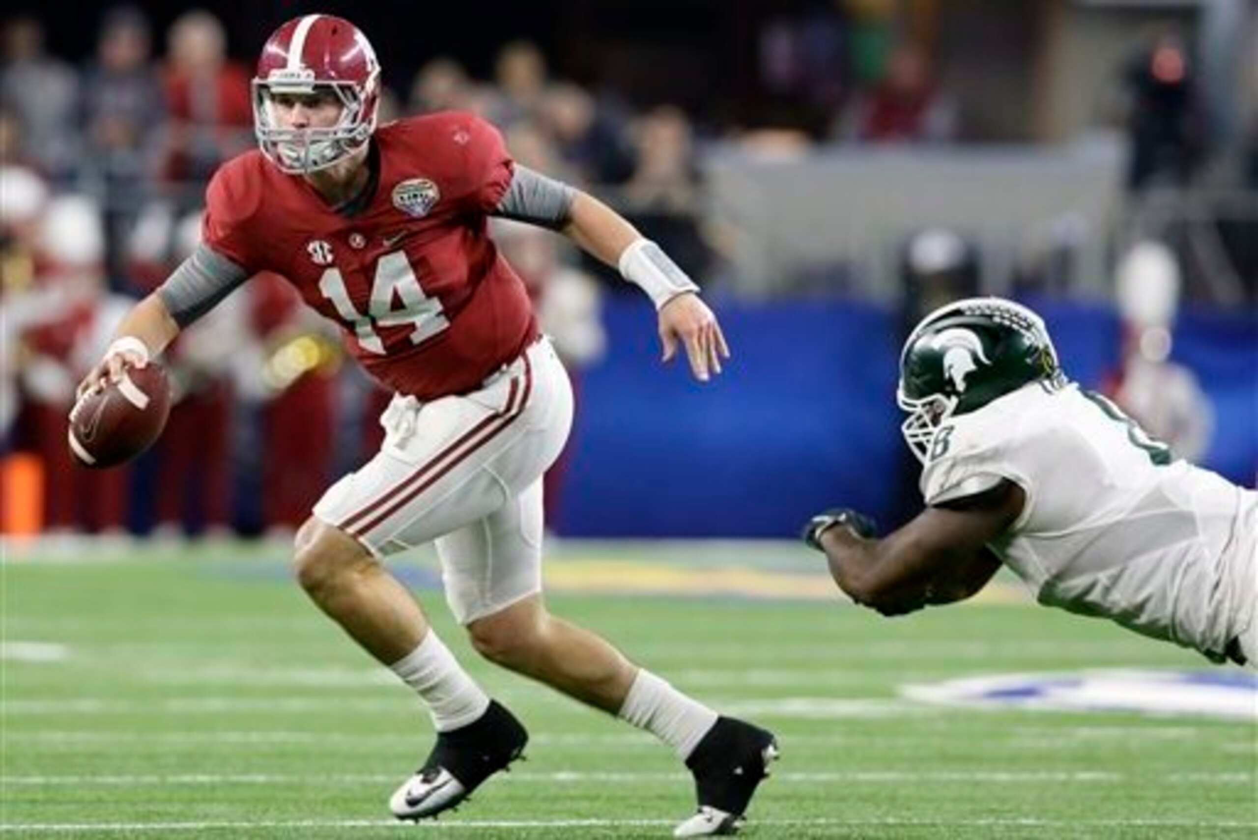 Alabama QB Jake Coker (left)