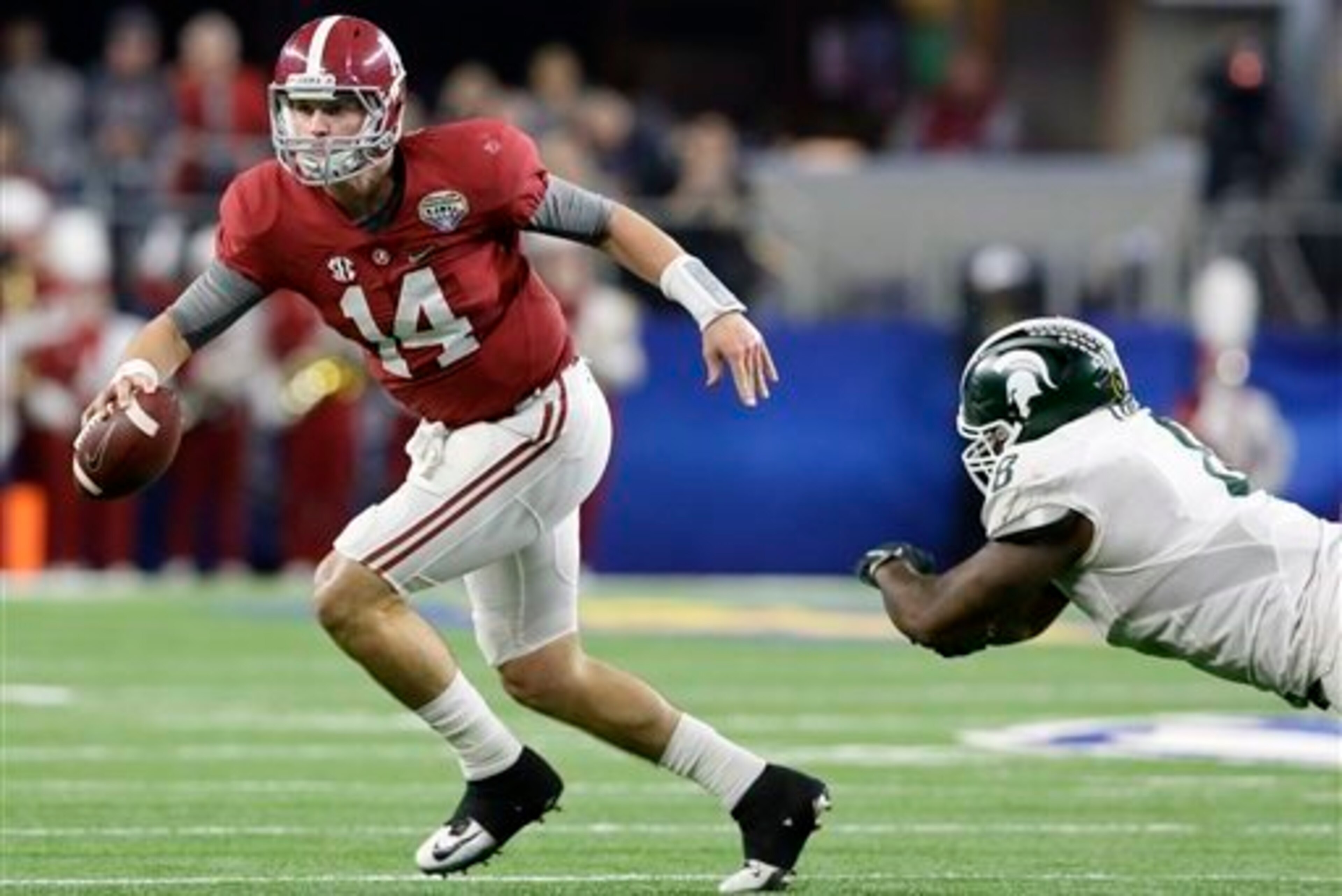 Alabama QB Jake Coker (left)