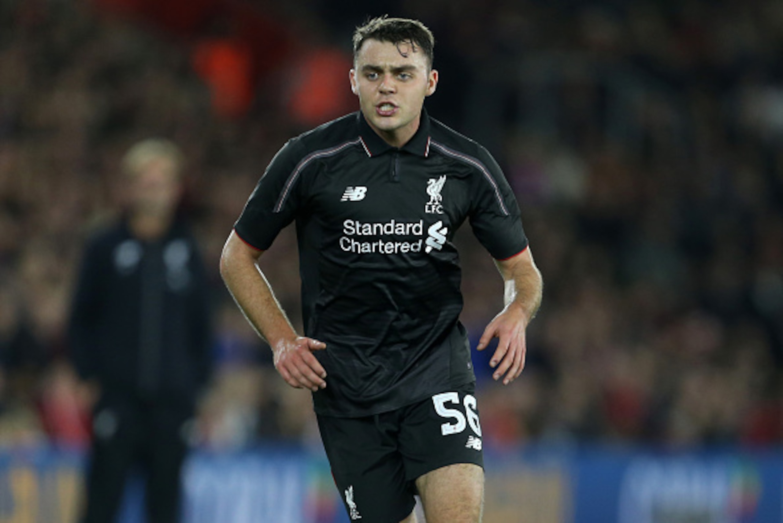 SOUTHAMPTON, ENGLAND - DECEMBER 02:  Connor Randall of Liverpool during the Capital One Cup Quarter Final between Southampton and Liverpool at St Mary's Stadium on December 2, 2015 in Southampton, England.  (Photo by Catherine Ivill - AMA/Getty Images)