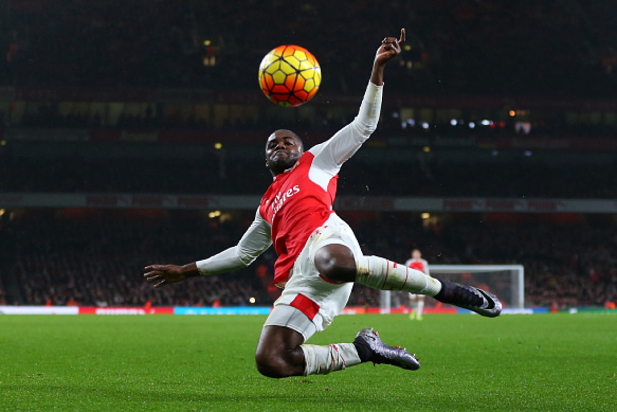 LONDON, ENGLAND - JANUARY 02:  Joel Campbell of Arsenal during the Barclays Premier League match between Arsenal and Newcastle United at Emirates Stadium on January 2, 2016 in London, England.  (Photo by Catherine Ivill - AMA/Getty Images)