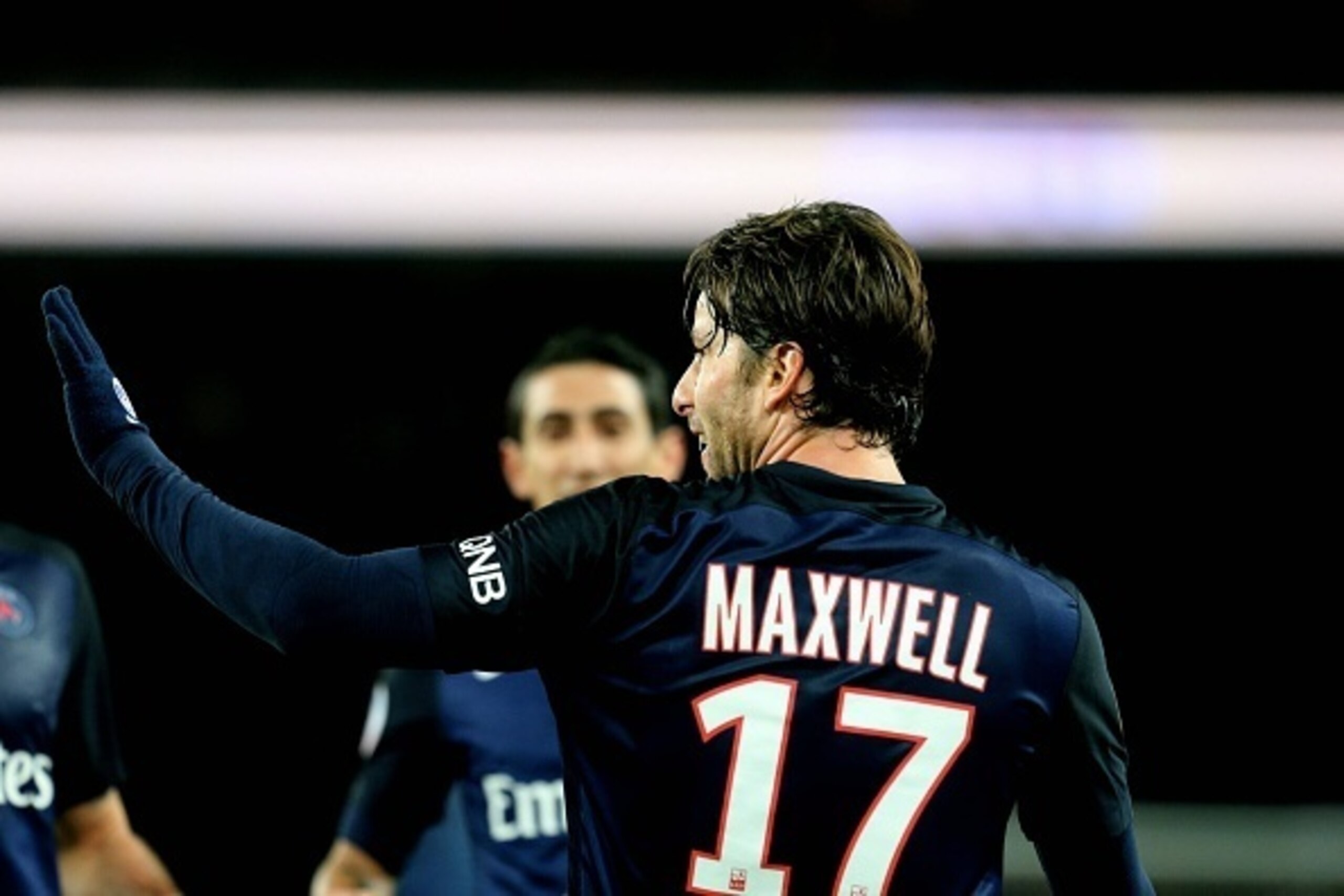 PARIS, FRANCE - JANUARY 08:  Maxwell
of Paris Saint-Germain celebrates his goal during the French  Ligue 1 between Paris Saint-Germain and SC Bastia at Parc Des Princes on january 8, 2016 in Paris, France.  (Photo by Xavier Laine/Getty Images)