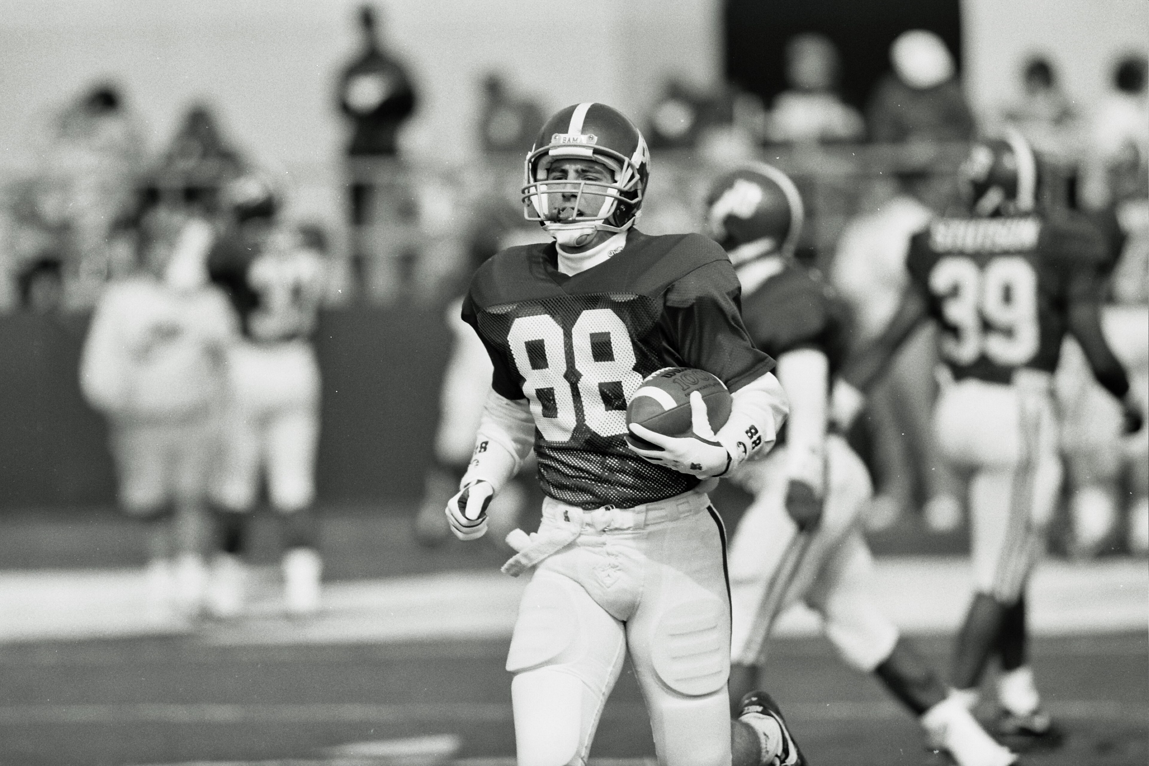 Dabo Swinney as a wide receiver at Alabama. Dabo Swinney as a wide receiver at Alabama.