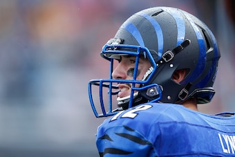 BIRMINGHAM, AL - DECEMBER 30: Paxton Lynch #12 of the Memphis Tigers looks on against the Auburn Tigers during the Birmingham Bowl at Legion Field on December 30, 2015 in Birmingham, Alabama. Auburn defeated Memphis 31-10. (Photo by Joe Robbins/Getty Imag