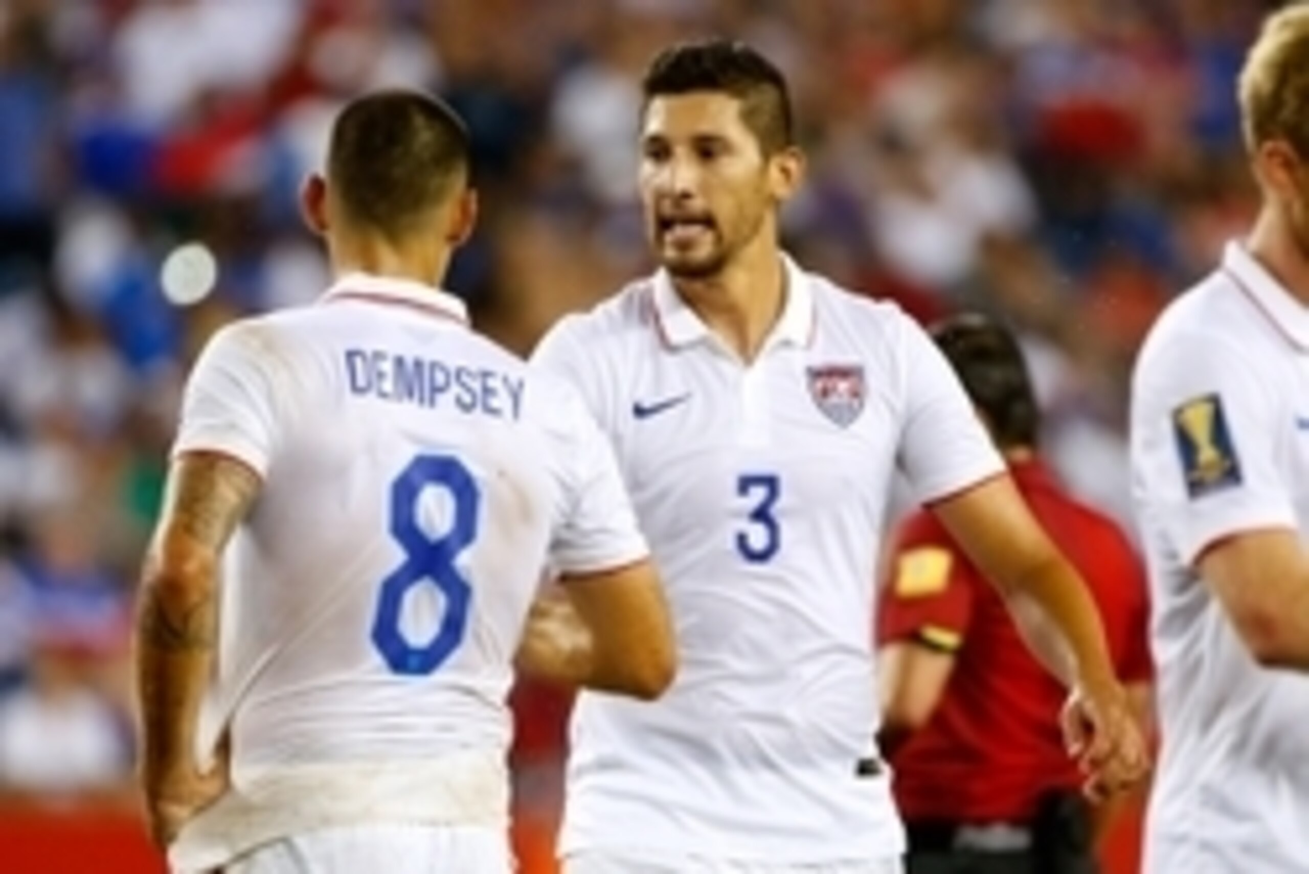 Jul 10, 2015; Foxborough, MA, USA; United States defender Omar Gonzalez (3) during the second half of a CONCACAF Gold Cup group play game against Haiti at Gillette Stadium. Mandatory Credit: Winslow Townson-USA TODAY Sports