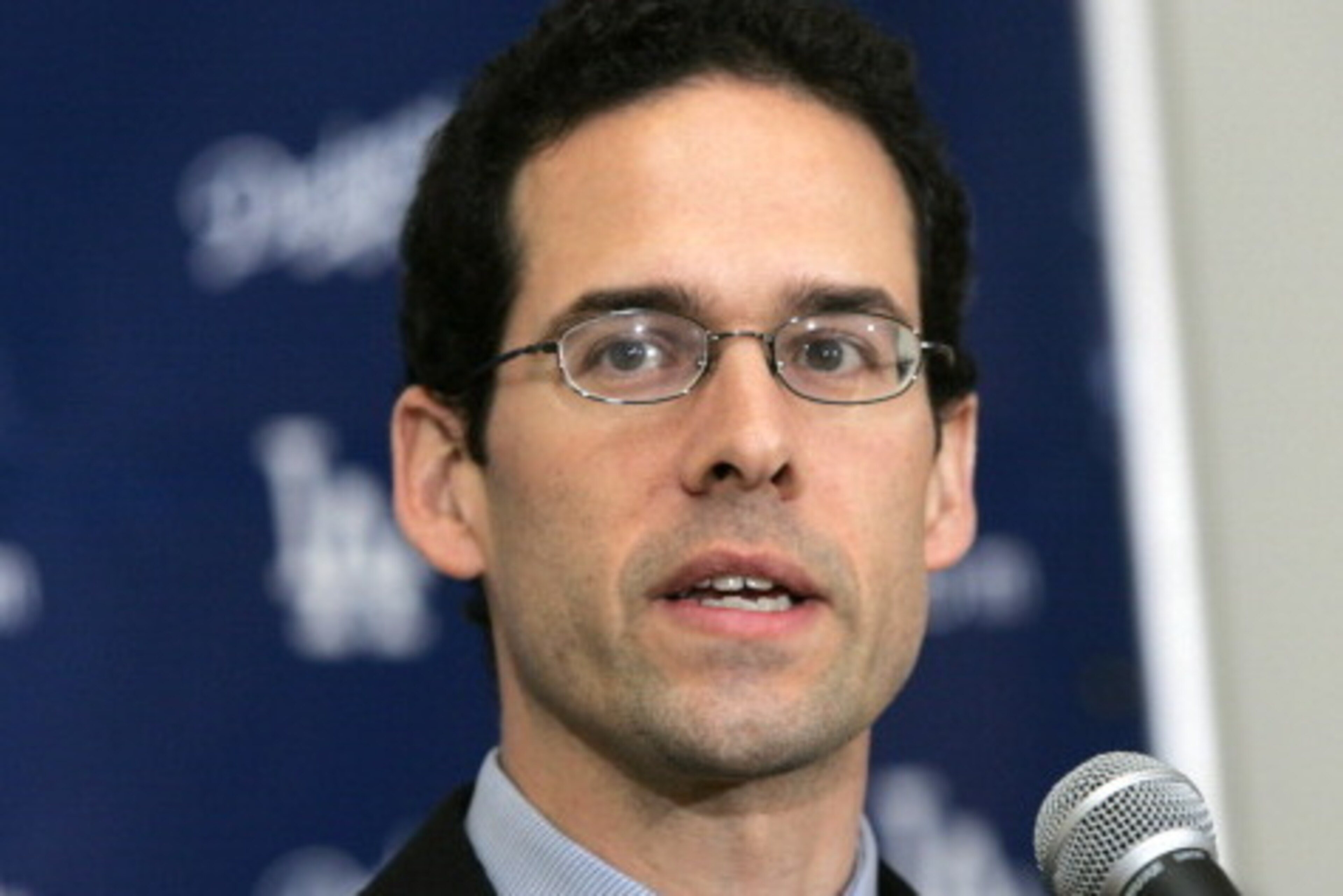-Los Angeles Dodgers General Manager Paul Depodesta announces the signing of  free agent left handed pitcher Odalis Perez to a three-year, $24 million dollar contract during press conference Monday, January 10, 2005 at Dodger Stadium in Los Angeles,Califo