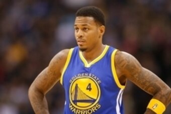 Mar 13, 2015; Denver, CO, USA; Golden State Warriors guard Brandon Rush (4) during the game against the Denver Nuggets at Pepsi Center. Mandatory Credit: Chris Humphreys-USA TODAY Sports