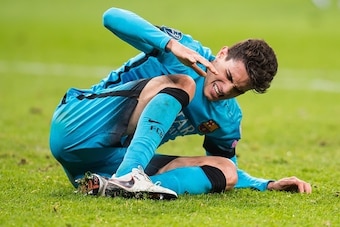 Marc Bartra Aregall of FC Barcelona during the UEFA Champions League match between Bayer 04 Leverkusen and FC Barcelona on December 9, 2015 at the BayArena in Leverkusen, Germany.(Photo by VI Images via Getty Images)