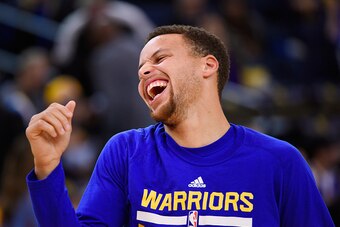 OAKLAND, CA - DECEMBER 23:  Stephen Curry #30 of the Golden State Warriors looks on during warm ups prior to the start his NBA baskeball game against the Utah Jazz at ORACLE Arena on December 23, 2015 in Oakland, California. NOTE TO USER: User expressly a