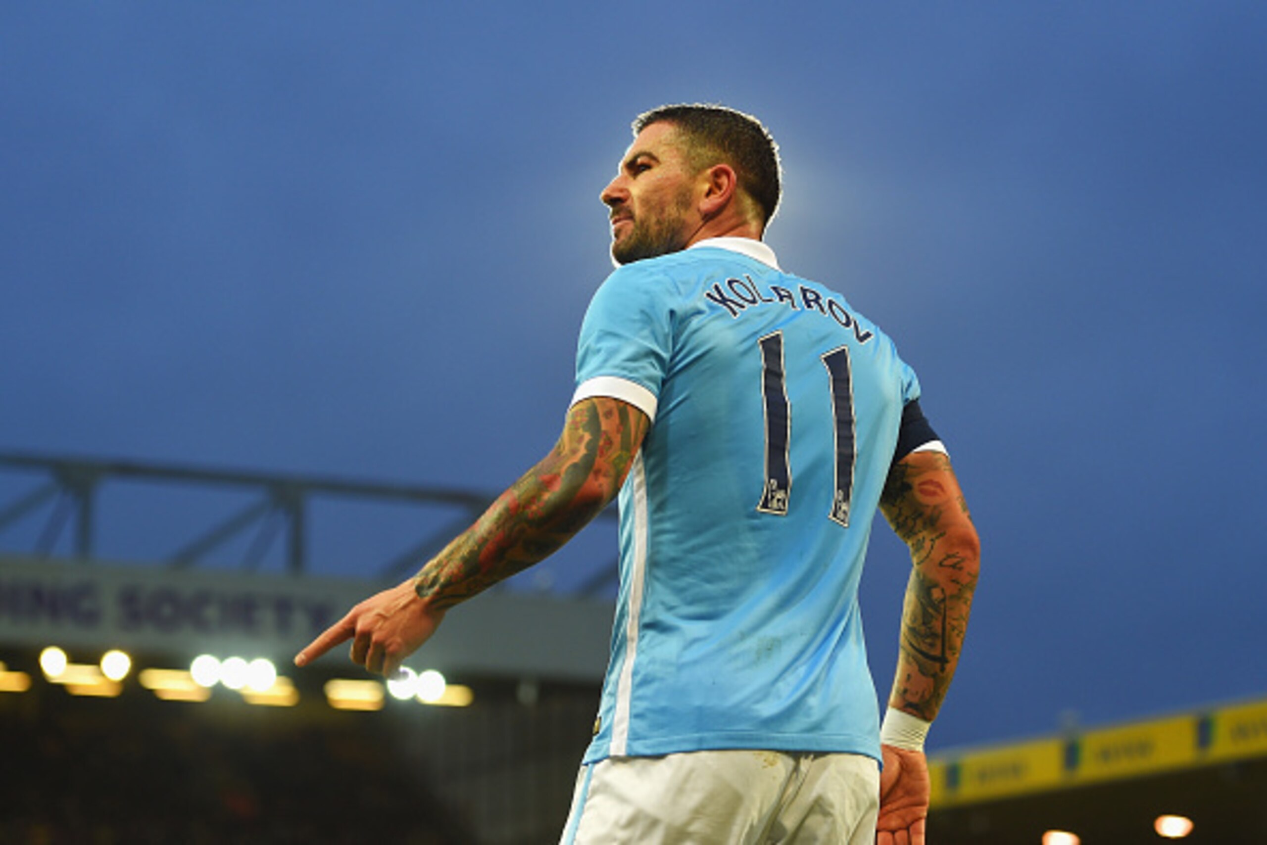 NORWICH, ENGLAND - JANUARY 09: Aleksandar Kolarov of Manchester City looks on during the Emirates FA Cup third round match between Norwich City and Manchester City at Carrow Road on January 9, 2016 in Norwich, England.  (Photo by Michael Regan/Getty Image