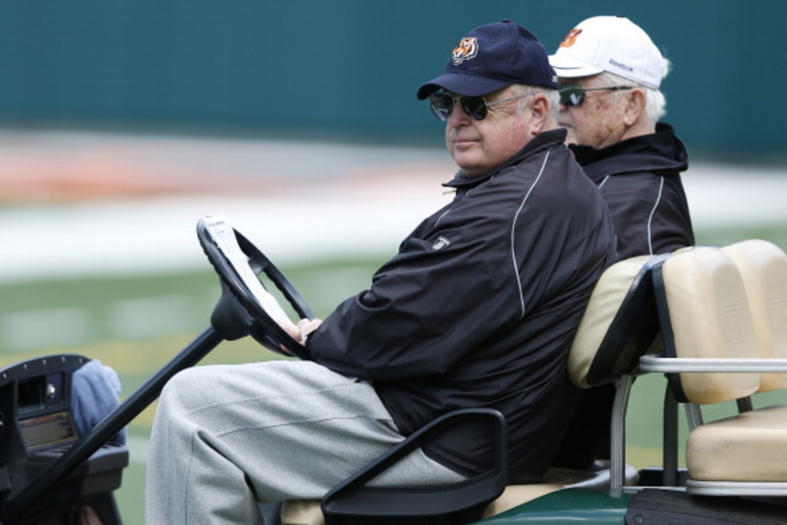 CINCINNATI, OH - MAY 12: Cincinnati Bengals owner Mike Brown looks on during the team's rookie minicamp at Paul Brown Stadium on May 12, 2013 in Cincinnati, Ohio. (Photo by Joe Robbins/Getty Images)