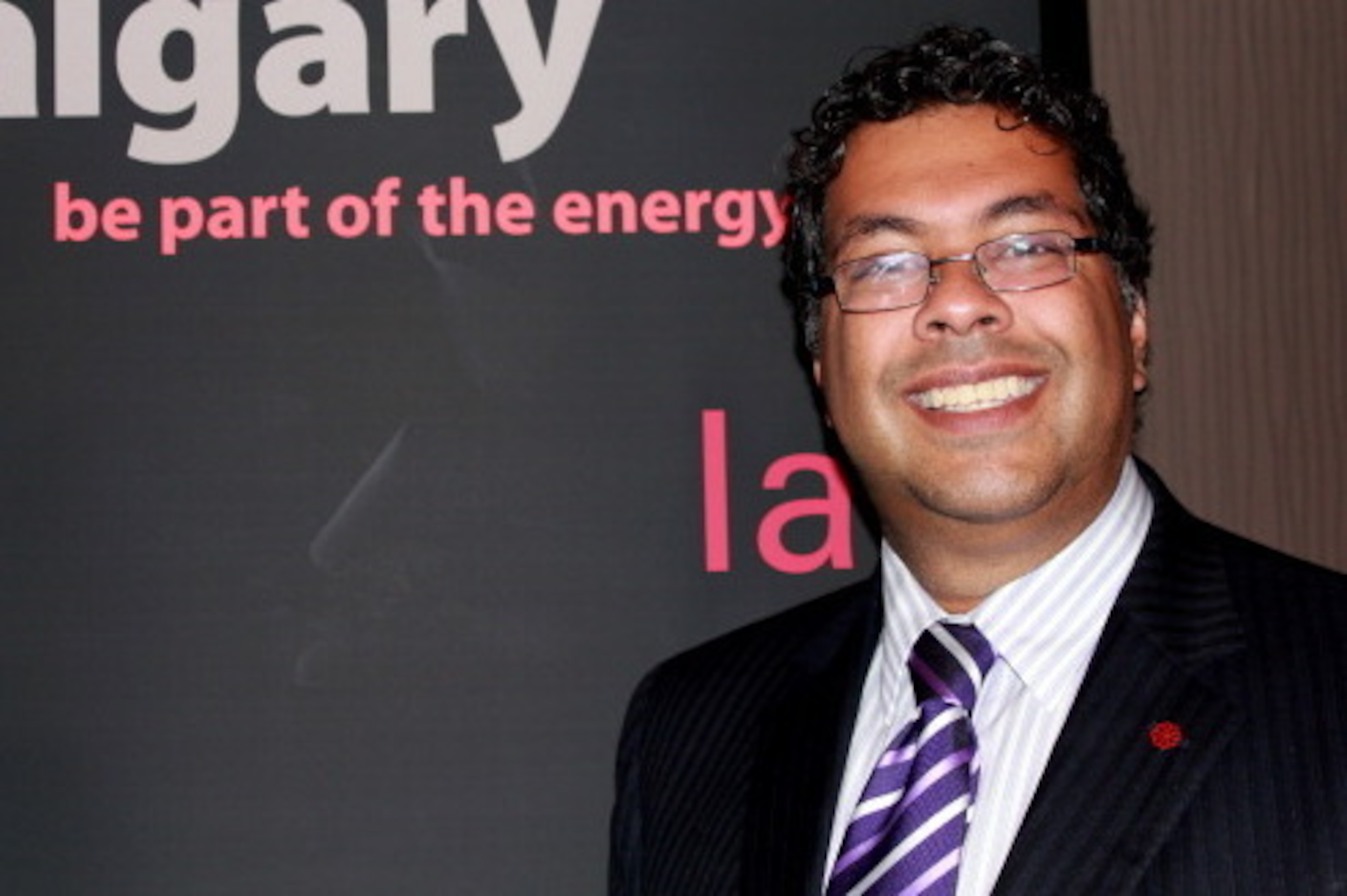 Naheed Nenshi, the young charismatic mayor of Calgary during a conference on business opportunities in his town at The Hyatt Regency in Montreal on September 22, 2011.  Being just an hour off Twitter is difficult for Calgary's savvy mayor, a Muslim who ha