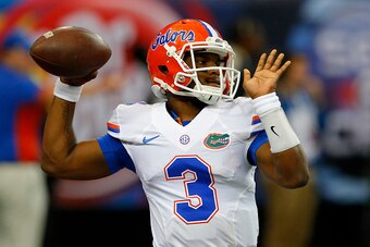 ATLANTA, GA - DECEMBER 5: Quarterback Treon Harris #3 of the Florida Gators warms up before the SEC Championship game against the Alabama Crimson Tide at the Georgia Dome on December 5, 2015 in Atlanta, Georgia. (Photo by Kevin C. Cox/Getty Images)