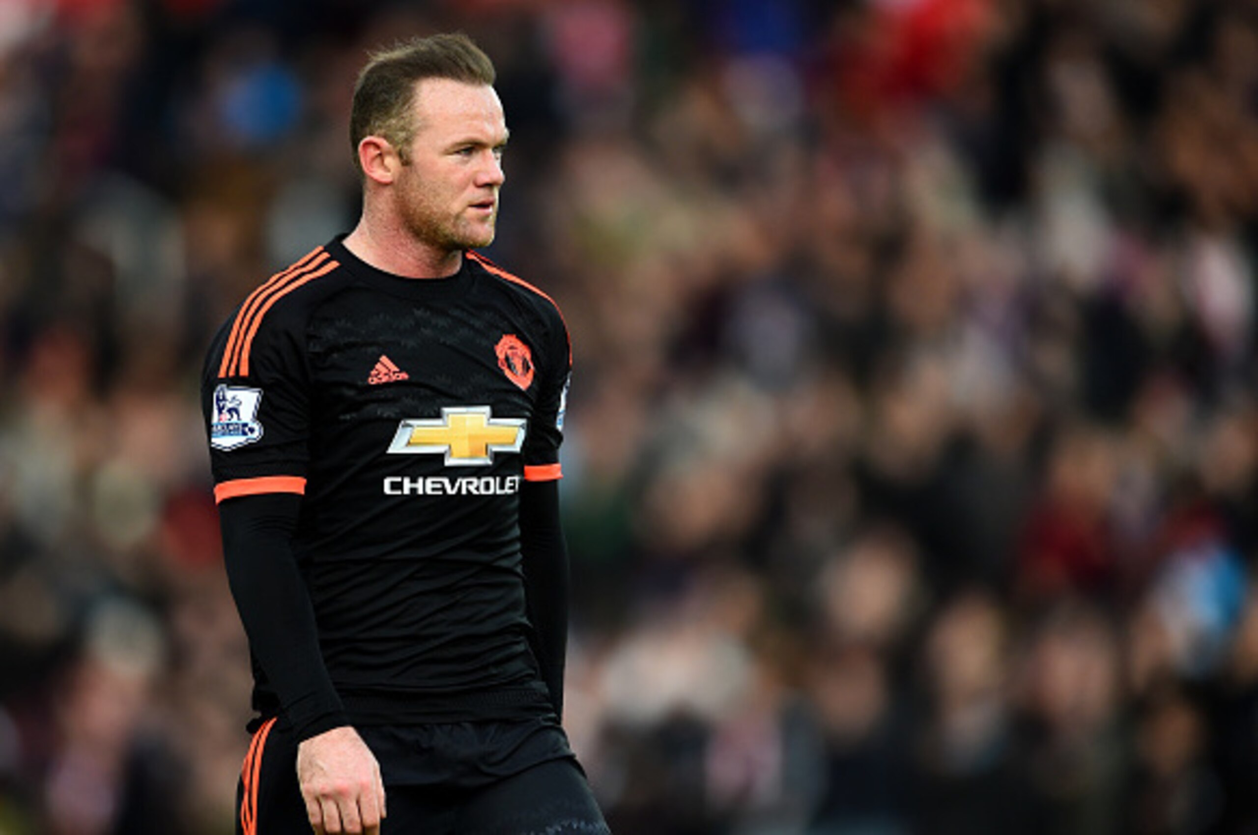 STOKE ON TRENT, ENGLAND - DECEMBER 26:  Wayne Rooney of Manchester United looks on as he leaves the pitch after the Barclays Premier League match between Stoke City and Manchester United at Britannia Stadium on December 26, 2015 in Stoke on Trent, England