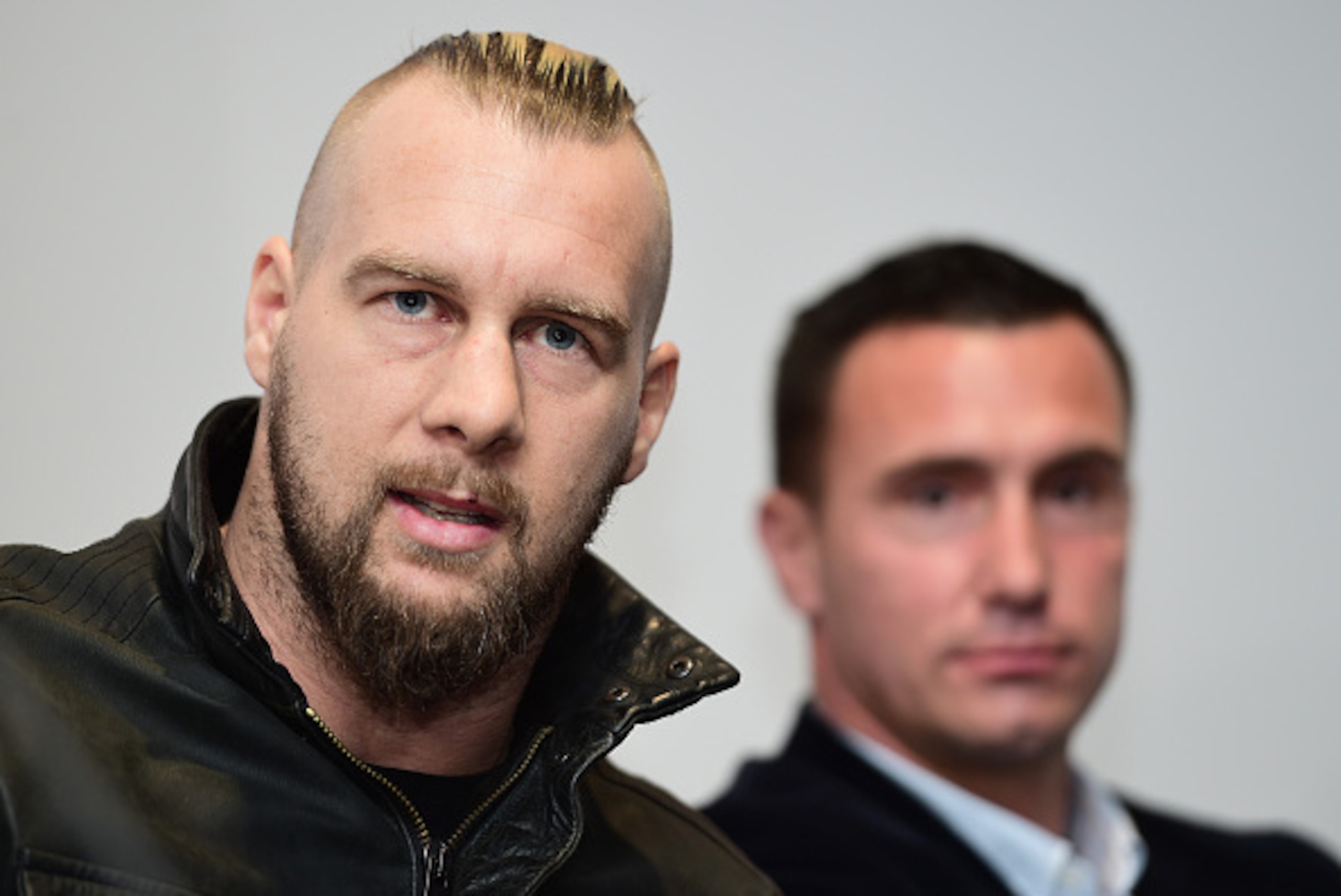 LONDON, ENGLAND - NOVEMBER 24: Mark De Mori speaks during a press conference at The O2 Arena on November 24, 2015 in London, England.  (Photo by Alex Broadway/Getty Images)