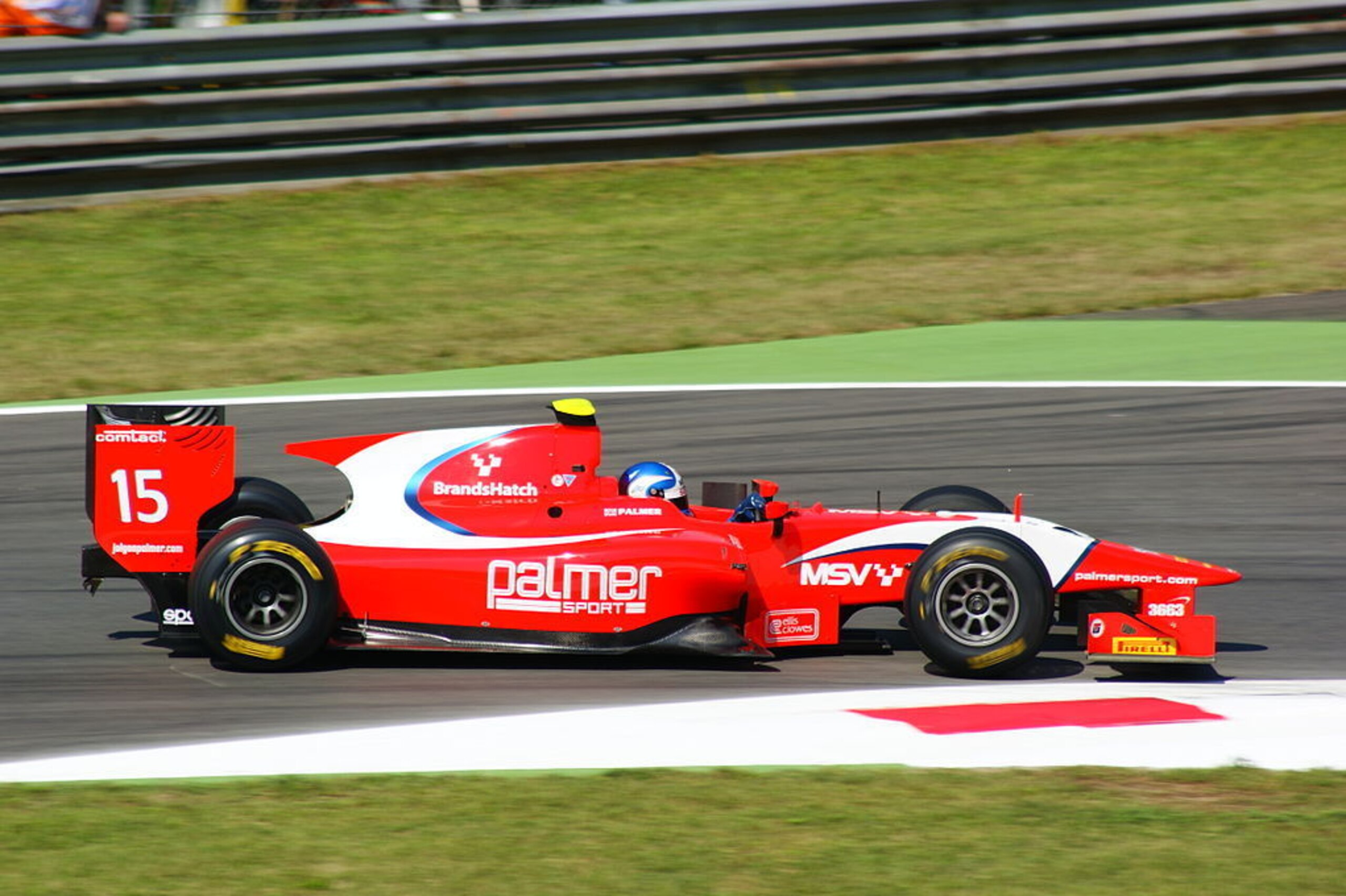 Jolyon Palmer driving for Arden at Monza in 2011.
