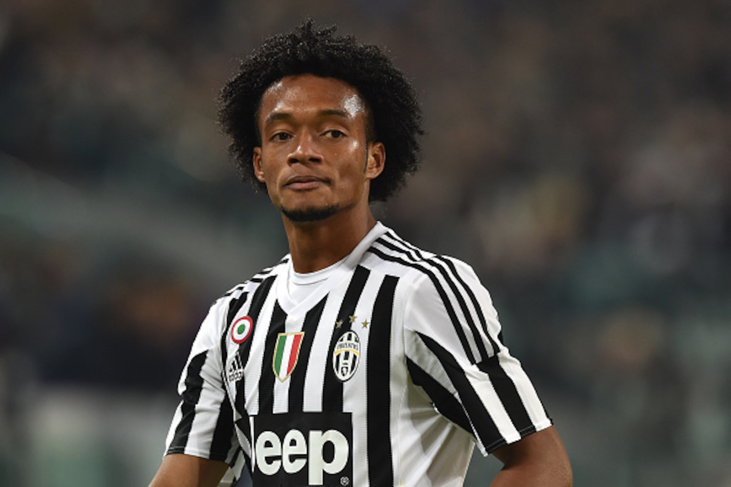 TURIN, ITALY - DECEMBER 13: Juan Cuadrado of Juventus FC looks on during the Serie A match betweeen Juventus FC and ACF Fiorentina at Juventus Arena on December 13, 2015 in Turin, Italy. (Photo by Valerio Pennicino/Getty Images) TURIN, ITALY - DECEMBER 13: Juan Cuadrado of Juventus FC looks on during the Serie A match betweeen Juventus FC and ACF Fiorentina at Juventus Arena on December 13, 2015 in Turin, Italy. (Photo by Valerio Pennicino/Getty Images)