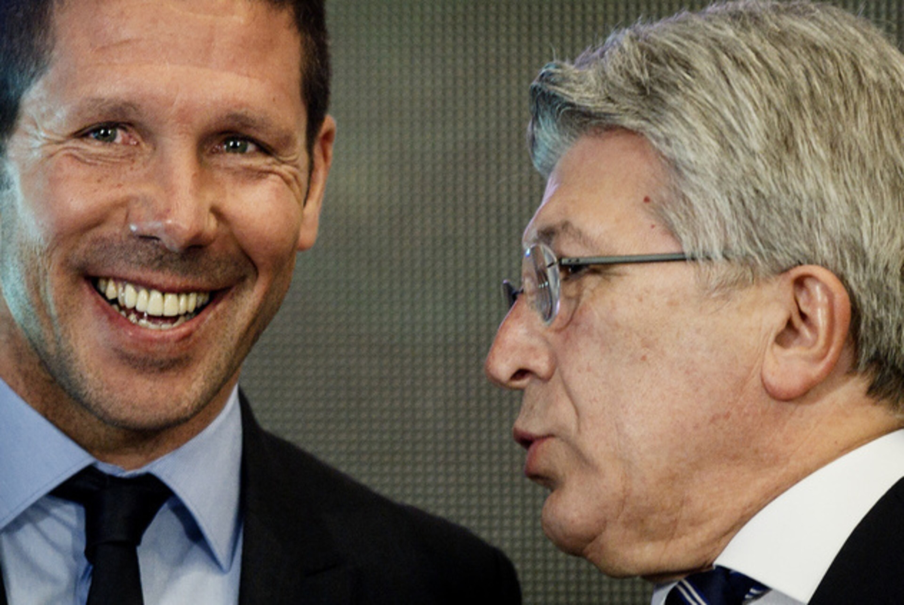 Atleti president Enrique Cerezo (right), here with coach Diego Simeone, has pledged to fight FIFA's ruling