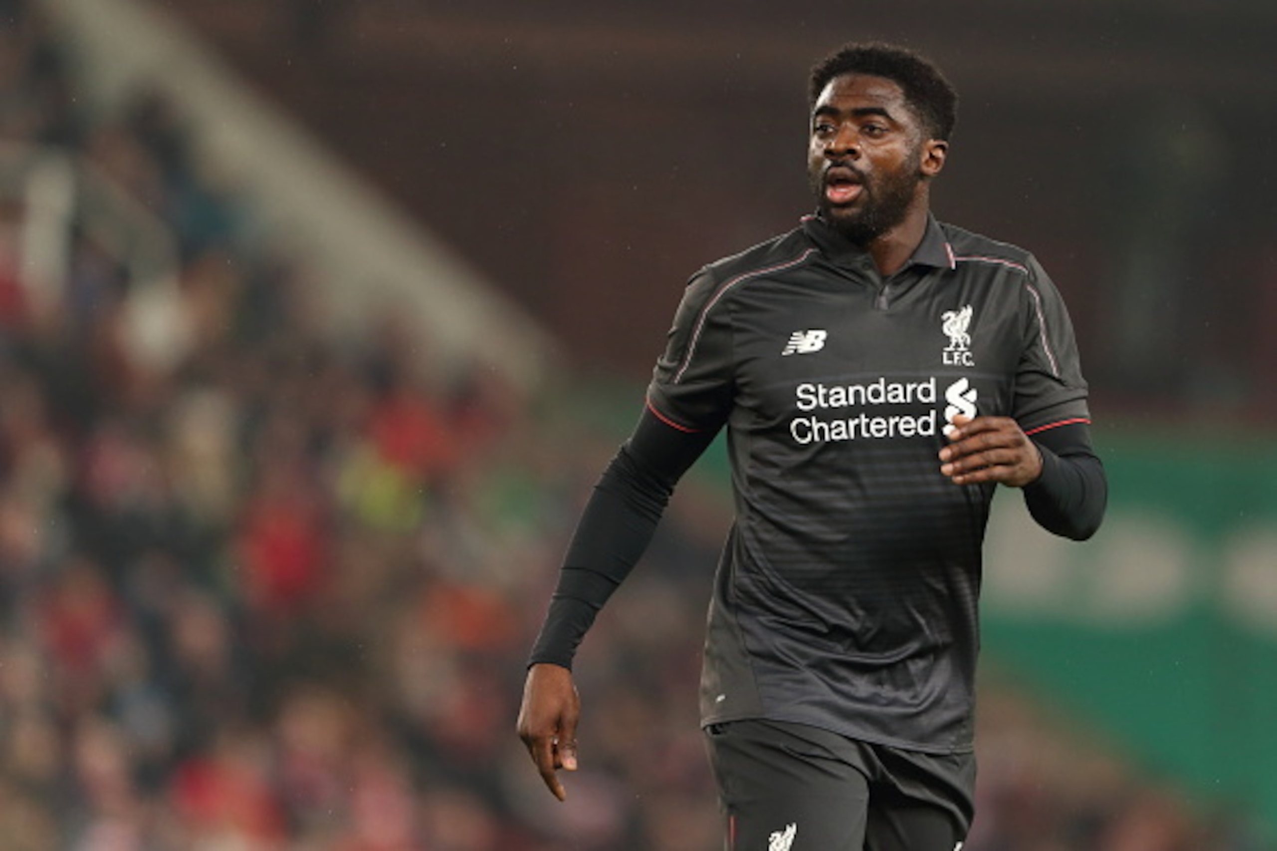 STOKE ON TRENT, ENGLAND - JANUARY 05: Kolo Toure of Liverpool during the Capital One Cup Semi Final, First Leg, between Stoke City and Liverpool at Britannia Stadium on January 5, 2016 in Stoke on Trent, England.  (Photo by Matthew Ashton - AMA/Getty Imag