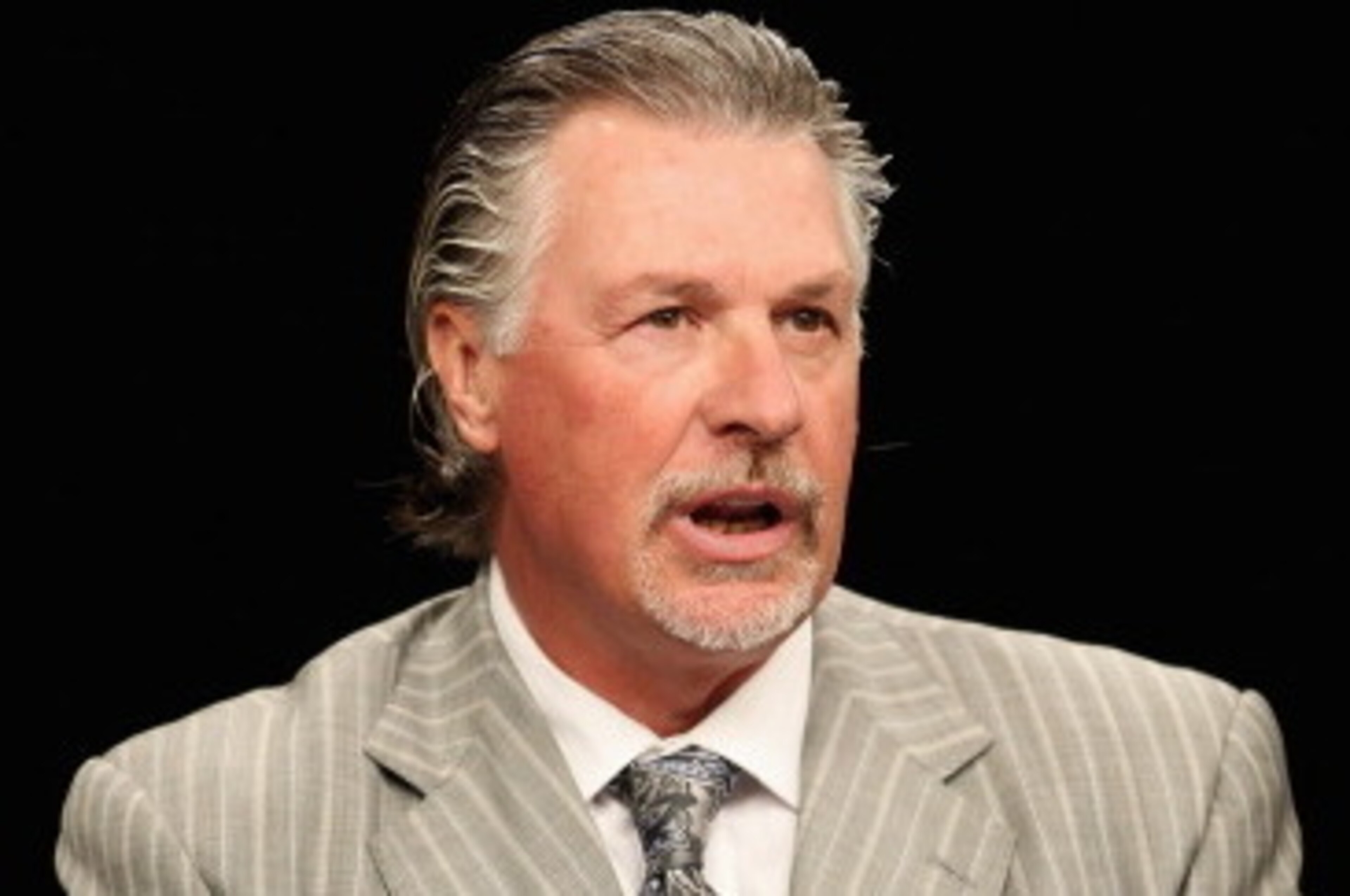 OTTAWA, ON - JANUARY 27:  Hockey Analyst Barry Melrose speaks on set during a NHL Network broadcats during the 2012 NHL All-Star Game Player Media Availability at the Westin Ottawa on January 27, 2012 in Ottawa, Ontario, Canada.  (Photo by Christian Peter