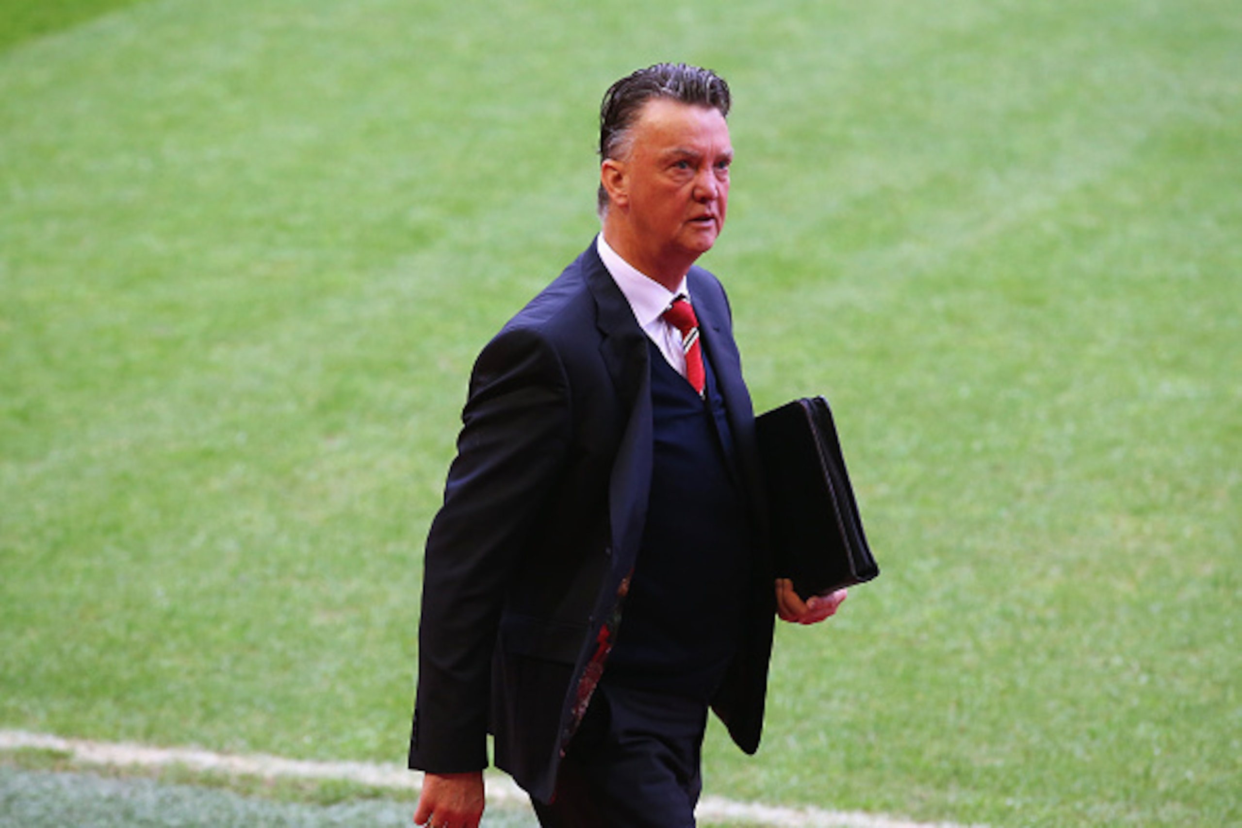 LIVERPOOL, ENGLAND - JANUARY 17: Louis van Gaal, manager of Manchester United arrives for the Barclays Premier League match between Liverpool and Manchester United at Anfield on January 17, 2016 in Liverpool, England.  (Photo by Alex Livesey/Getty Images)