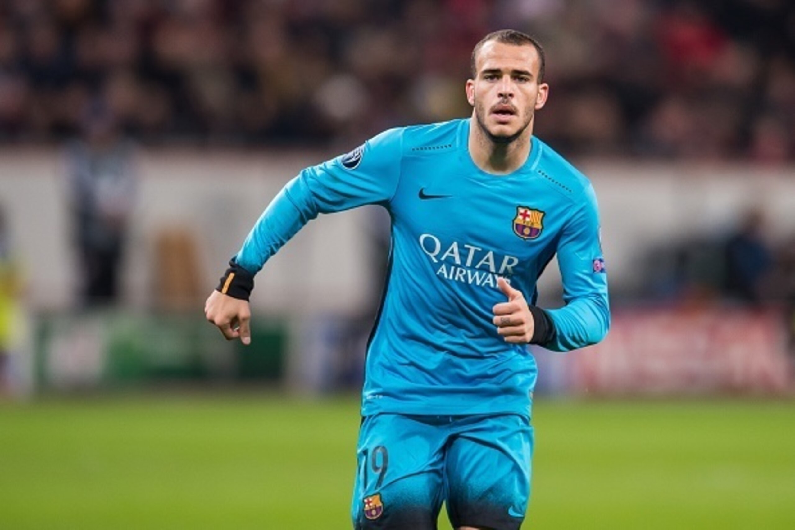 Sandro Ramirez of FC Barcelona during the UEFA Champions League match between Bayer 04 Leverkusen and FC Barcelona on December 9, 2015 at the BayArena in Leverkusen, Germany.(Photo by VI Images via Getty Images)