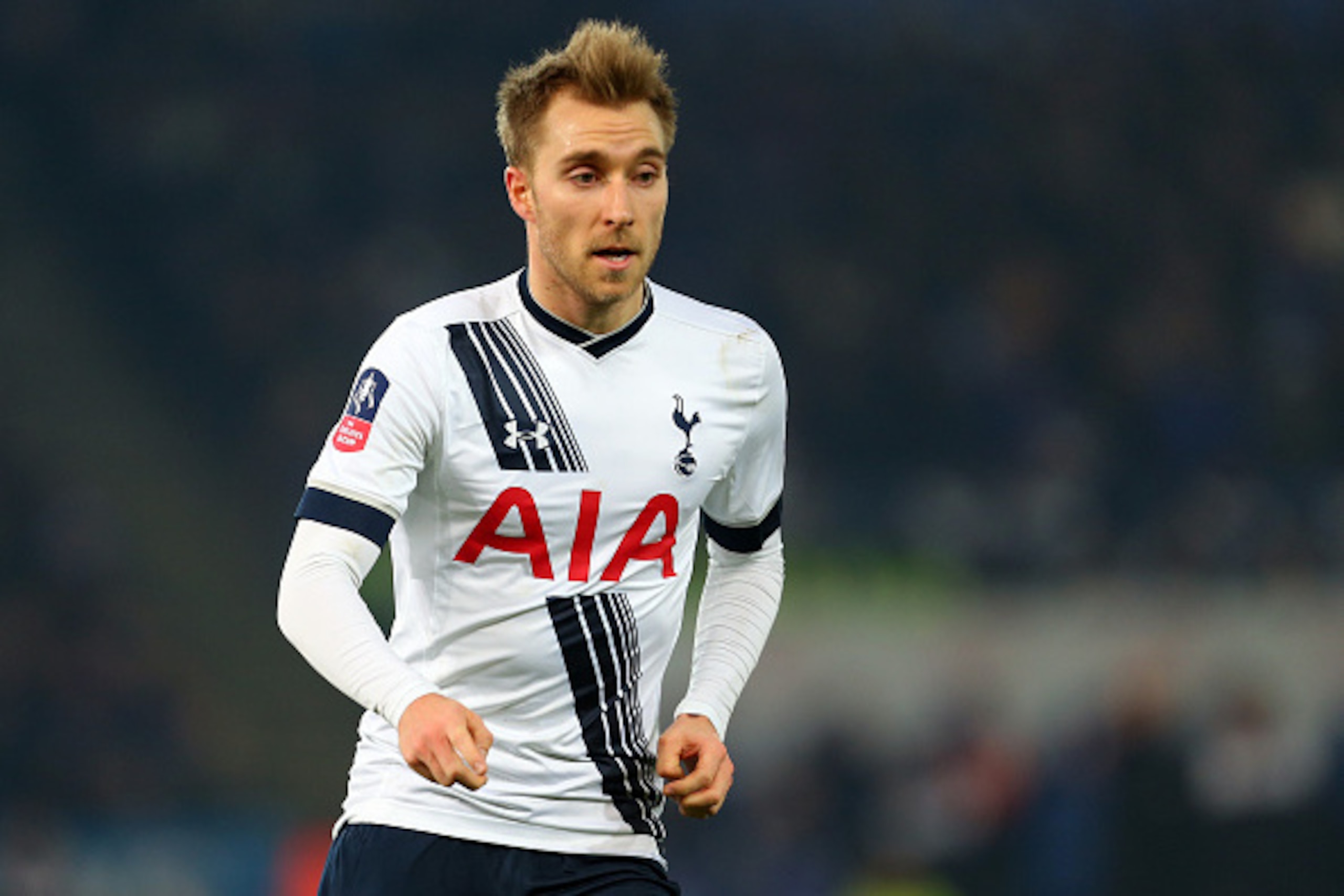 LEICESTER, ENGLAND - JANUARY 20 :  Christian Eriksen of Tottenham Hotspur during the Emirates FA Cup match between Leicester City and Tottenham Hotspur at King Power Stadium on January 20, 2016 in Leicester, England.  (Photo by Catherine Ivill - AMA/Getty