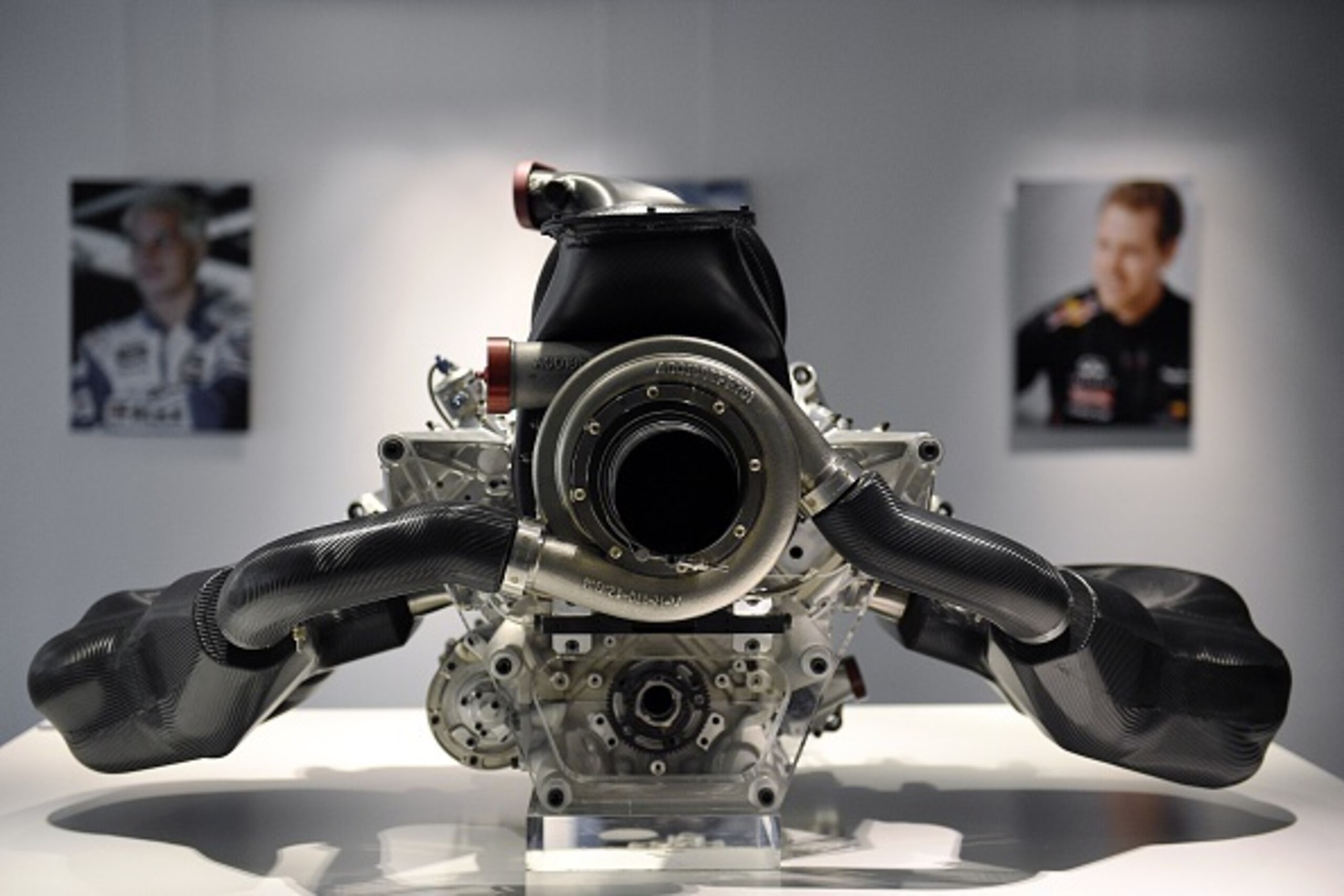 TO GO WITH AFP STORY BY DANIEL ORTELLI A photo taken on December 18, 2014 in Viry-Chatillon, south of Paris, shows the a Renault Sport F1 engine. The general director of Renault Sport F1, Cyril Abiteboul, has said that the some 200 Renault Sport F1 employ