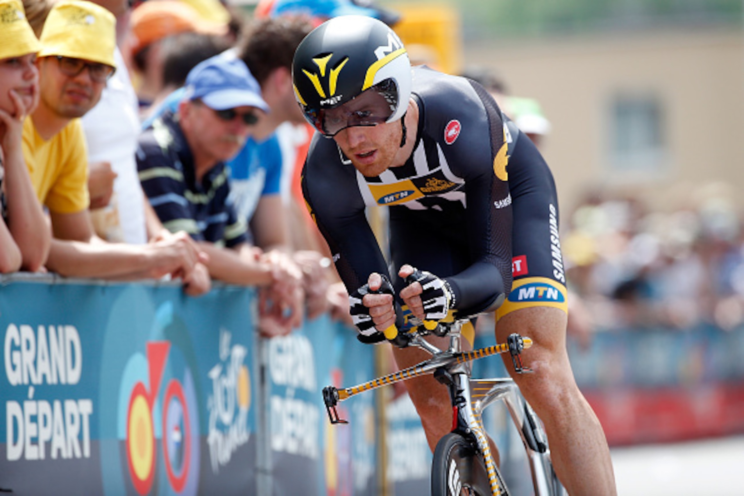 UTRECHT, NETHERLANDS - JULY 04:  Tyler Farrar of the United States riding for MTN-Qhubeka races to 105th place the individual time trial in stage one of the 2015 Tour de France on July 4, 2015 in Utrecht, Netherlands.  (Photo by Doug Pensinger/Getty Image