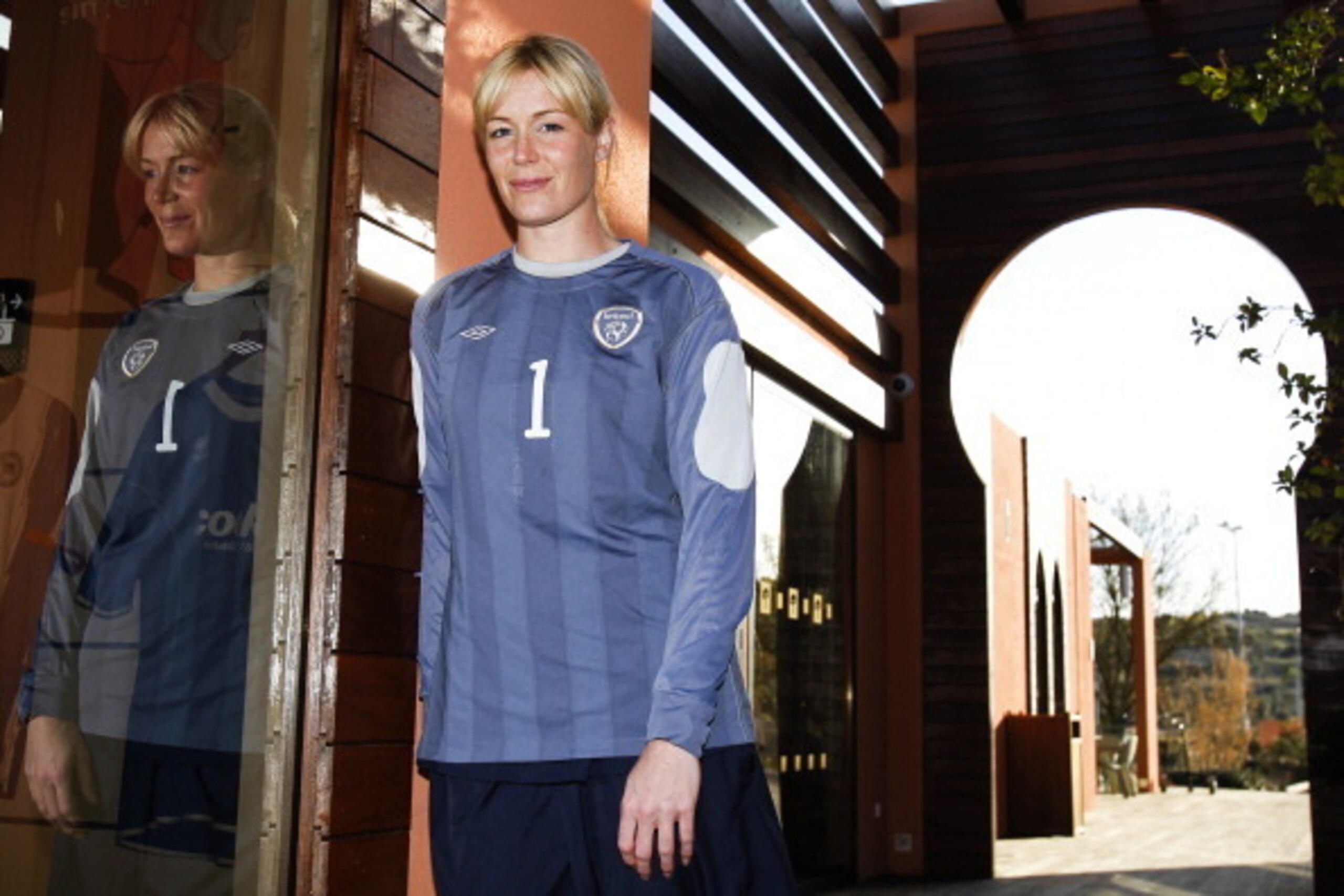 ALBUFEIRA, PORTUGAL - MARCH 04:  Emma Byrne of Ireland poses during a UEFA photocall on March 4, 2012 in Albufeira, Portugal.  (Photo by Getty Images)