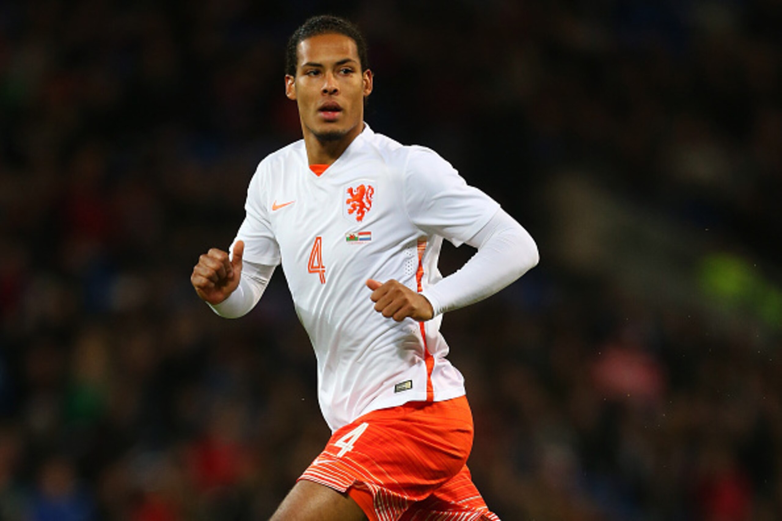 CARDIFF, WALES - NOVEMBER 13 : Virgil van Dijk of Netherlands during the International Friendly match between Wales and Netherlands at Cardiff City Stadium on November 13, 2015 in Cardiff, United Kingdom.  (Photo by Catherine Ivill - AMA/Getty Images)