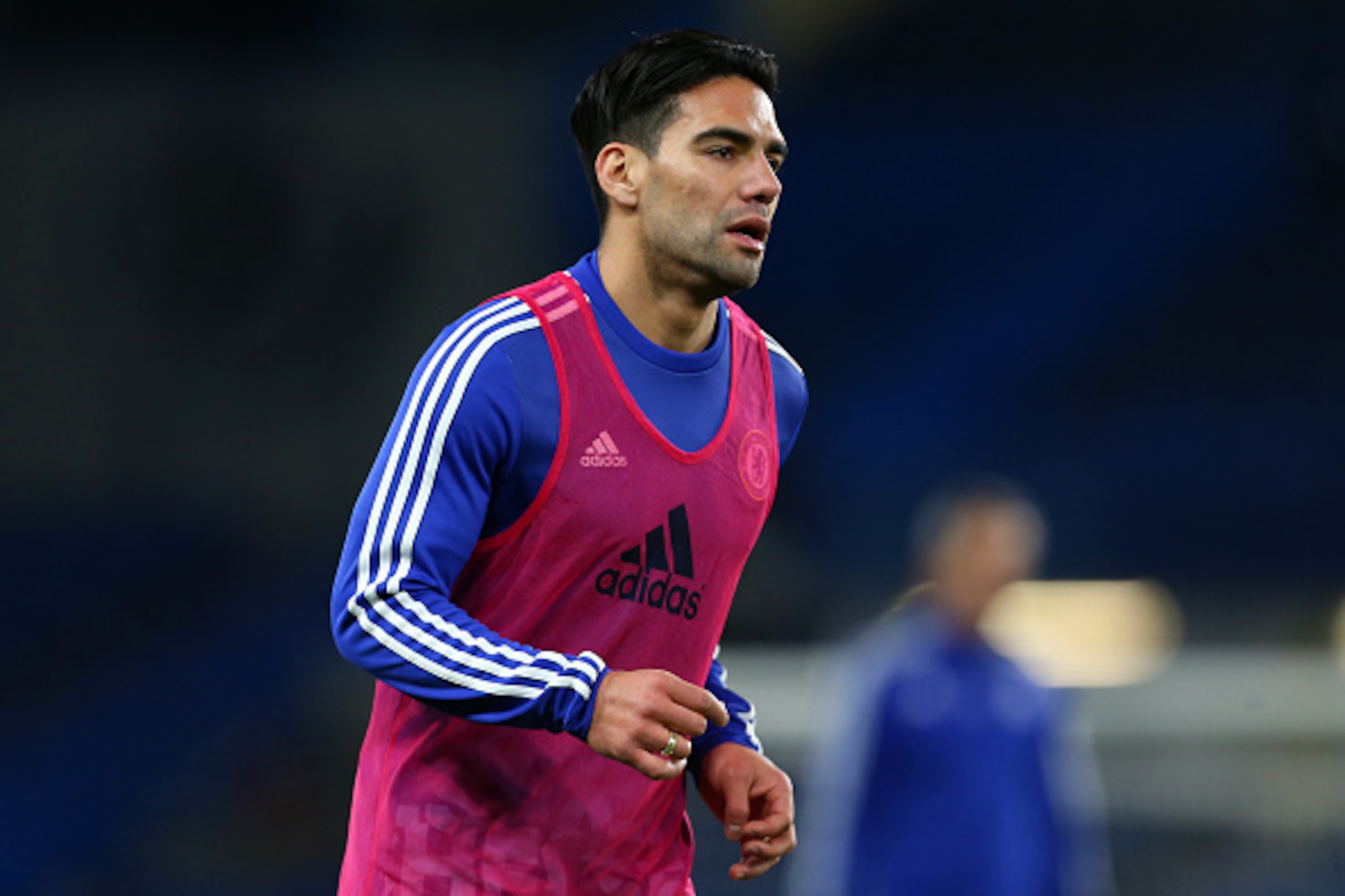 LONDON, ENGLAND - DECEMBER 26:  Radamel Falcao of Chelsea takes part in a training session after the Barclays Premier League match between Chelsea and Watford at Stamford Bridge on December 26, 2015 in London, England.  (Photo by Catherine Ivill - AMA/Get