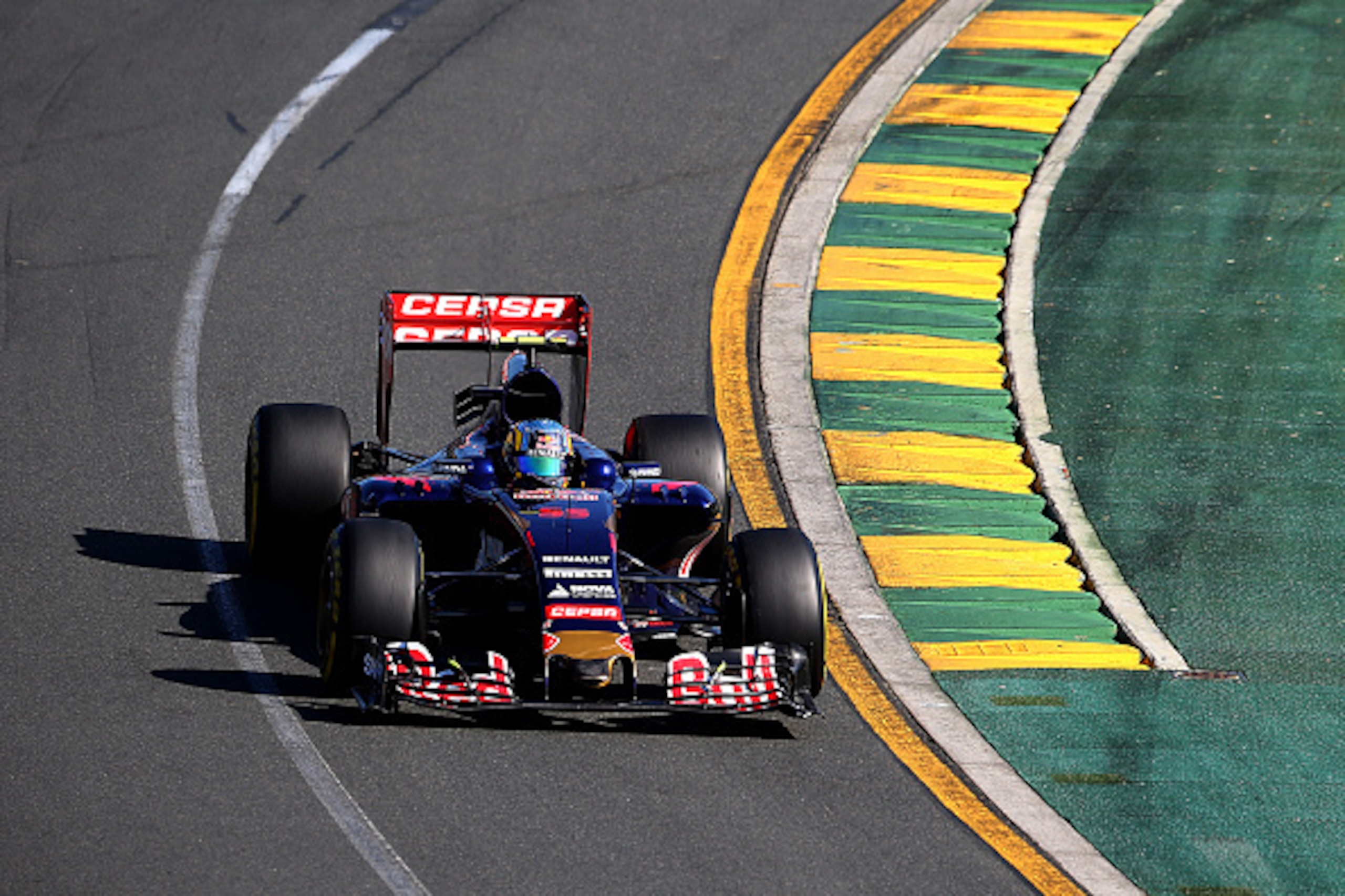 MELBOURNE, AUSTRALIA - MARCH 15:  Carlos Sainz of Spain and Scuderia Toro Rosso drives during the Australian Formula One Grand Prix at Albert Park on March 15, 2015 in Melbourne, Australia.  (Photo by Mark Thompson/Getty Images)